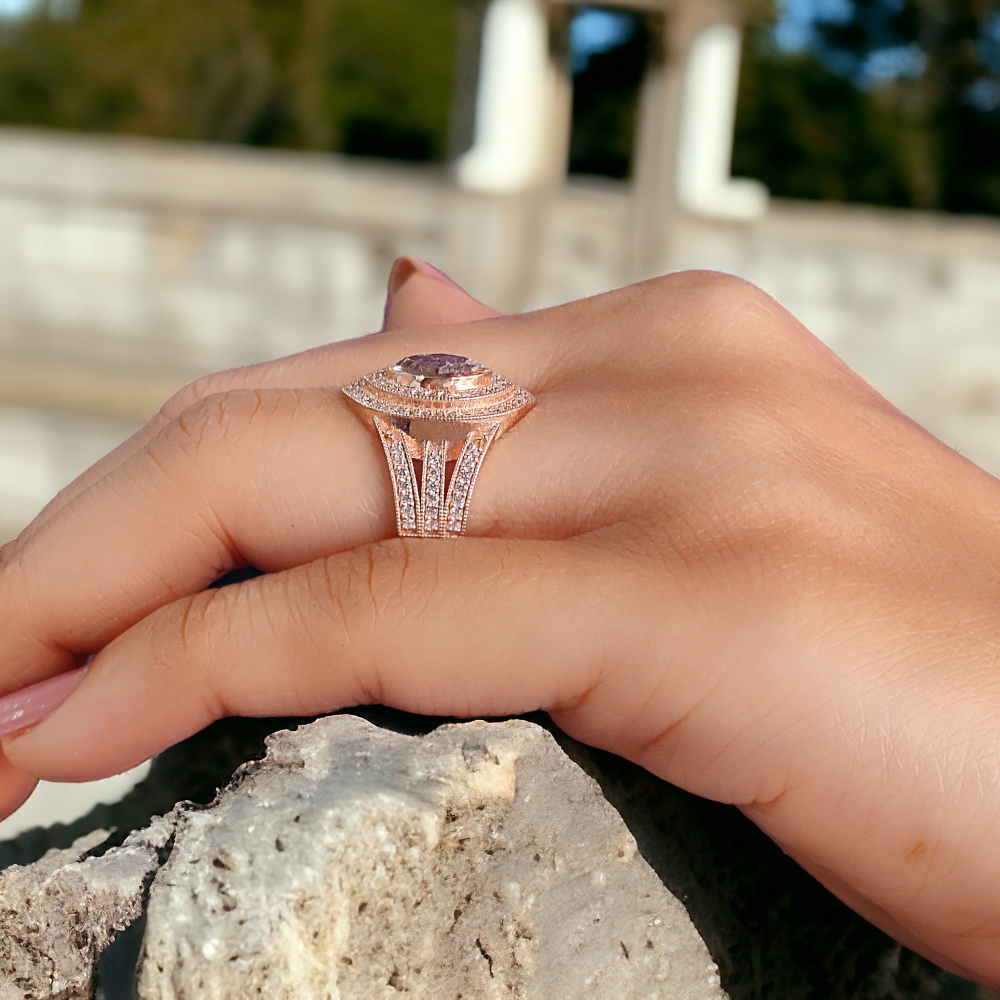 GIA Certified Marquise Pink Color Diamond Ring 0.53 Ct 7.43 MM Marquise Diamond Ring 14K Solid Rose Gold Engagement Ring Gift For Her QL6912