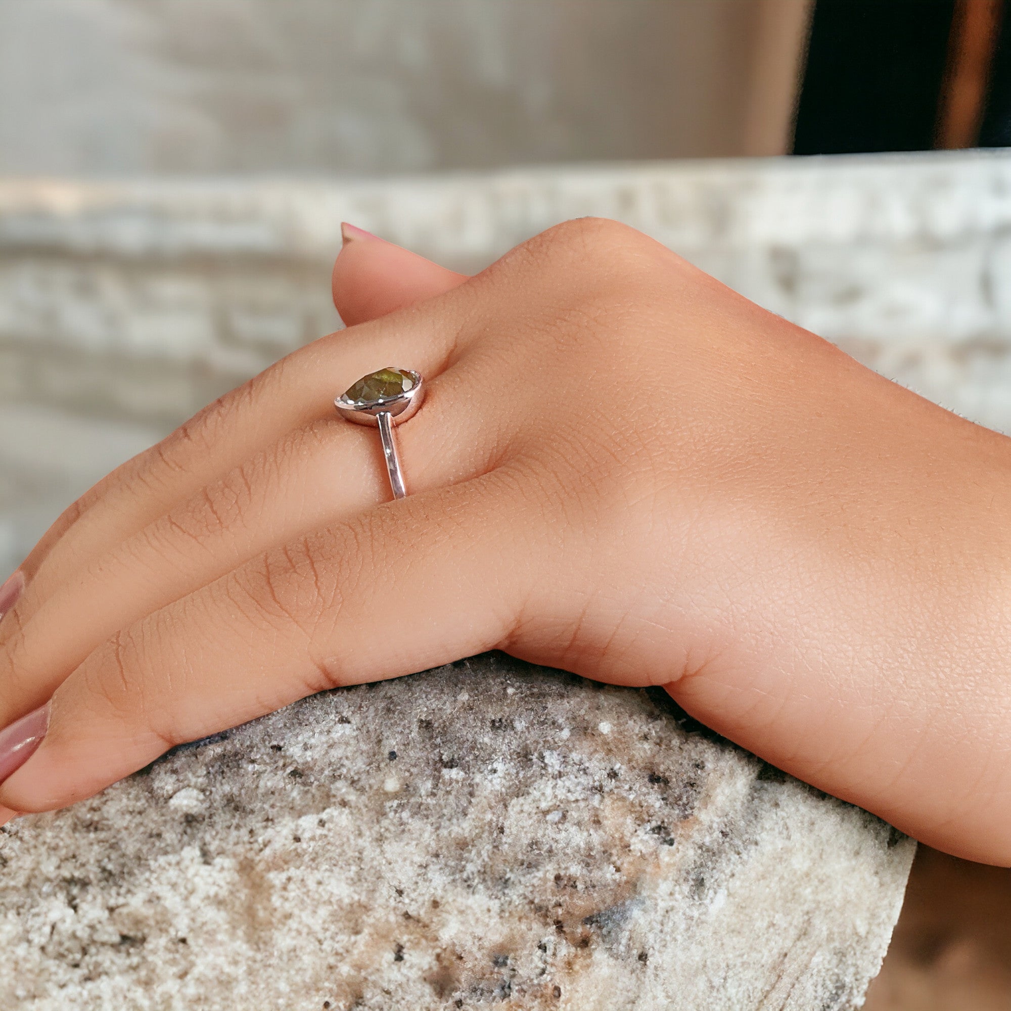 Pear Cut Yellow Color Diamond Ring 1.22 Ct 7.85 MM Pear Shape Diamond Ring 14K Solid Rose Gold Silver Engagement Ring Gift For Her QL1620