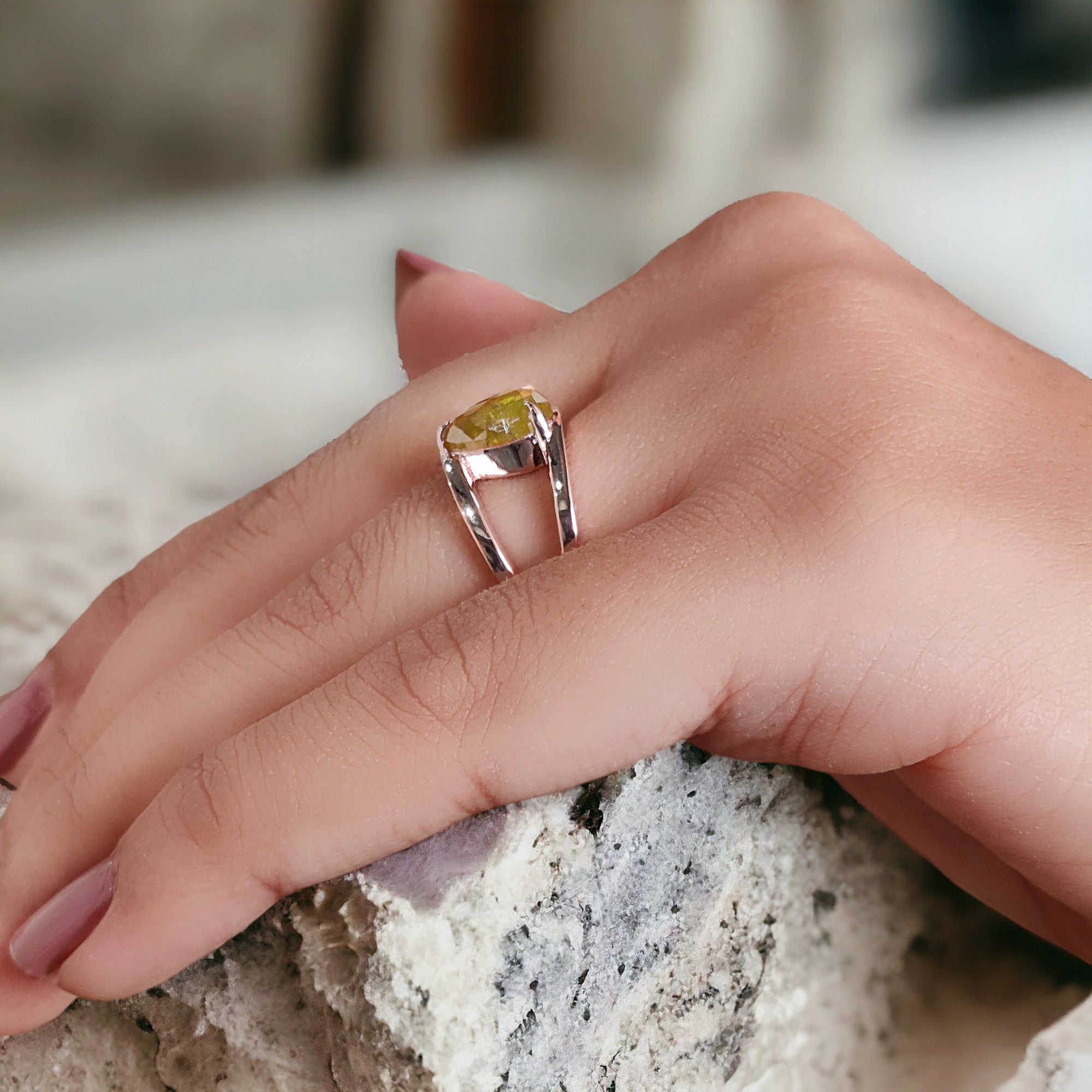 Pear Cut Yellow Color Diamond Ring 1.56 Ct 8.90 MM Pear Shape Diamond Ring 14K Solid Rose Gold Silver Engagement Ring Gift For Her QN323