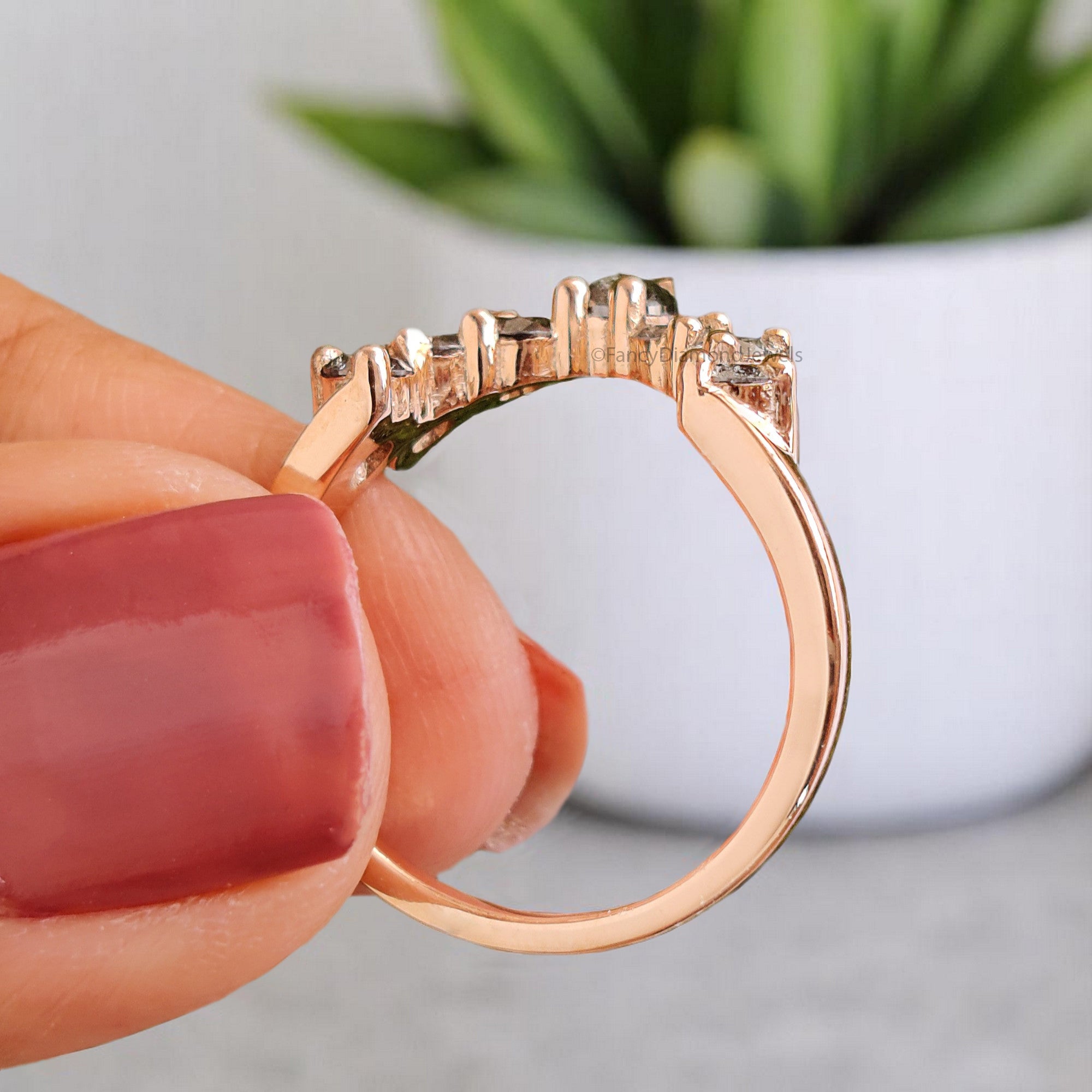 1.50 MM Salt And Pepper Diamond Wedding Band Silver/10K/14K/18K Gold Minimalist stacking dainty matching anniversary Ring Gift For Her KD351