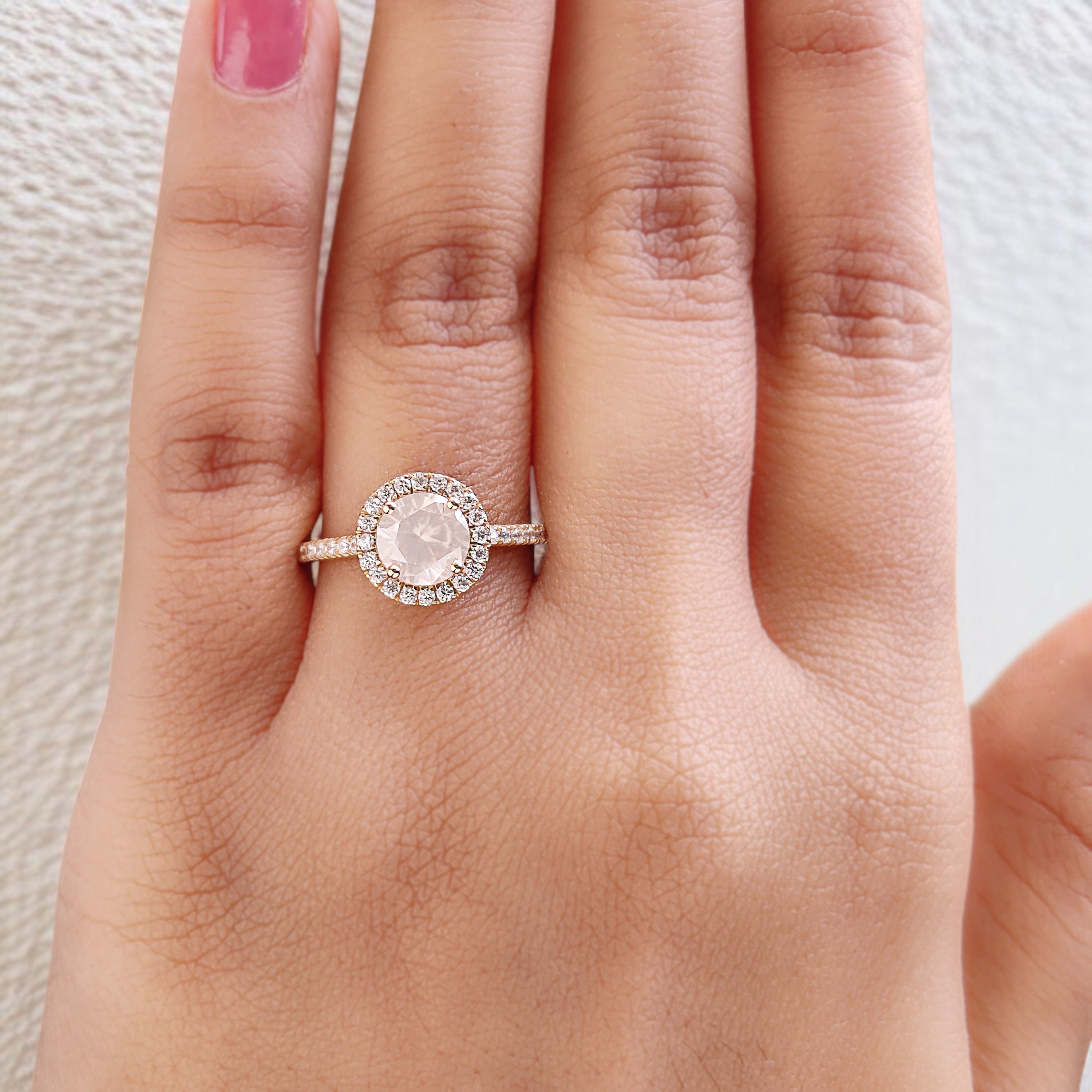 Round Cut Salt And Pepper Diamond Ring 1.02 Ct 6.61 MM Round Diamond Ring 14K Solid Yellow Gold Silver Engagement Ring Gift For Her QL2516