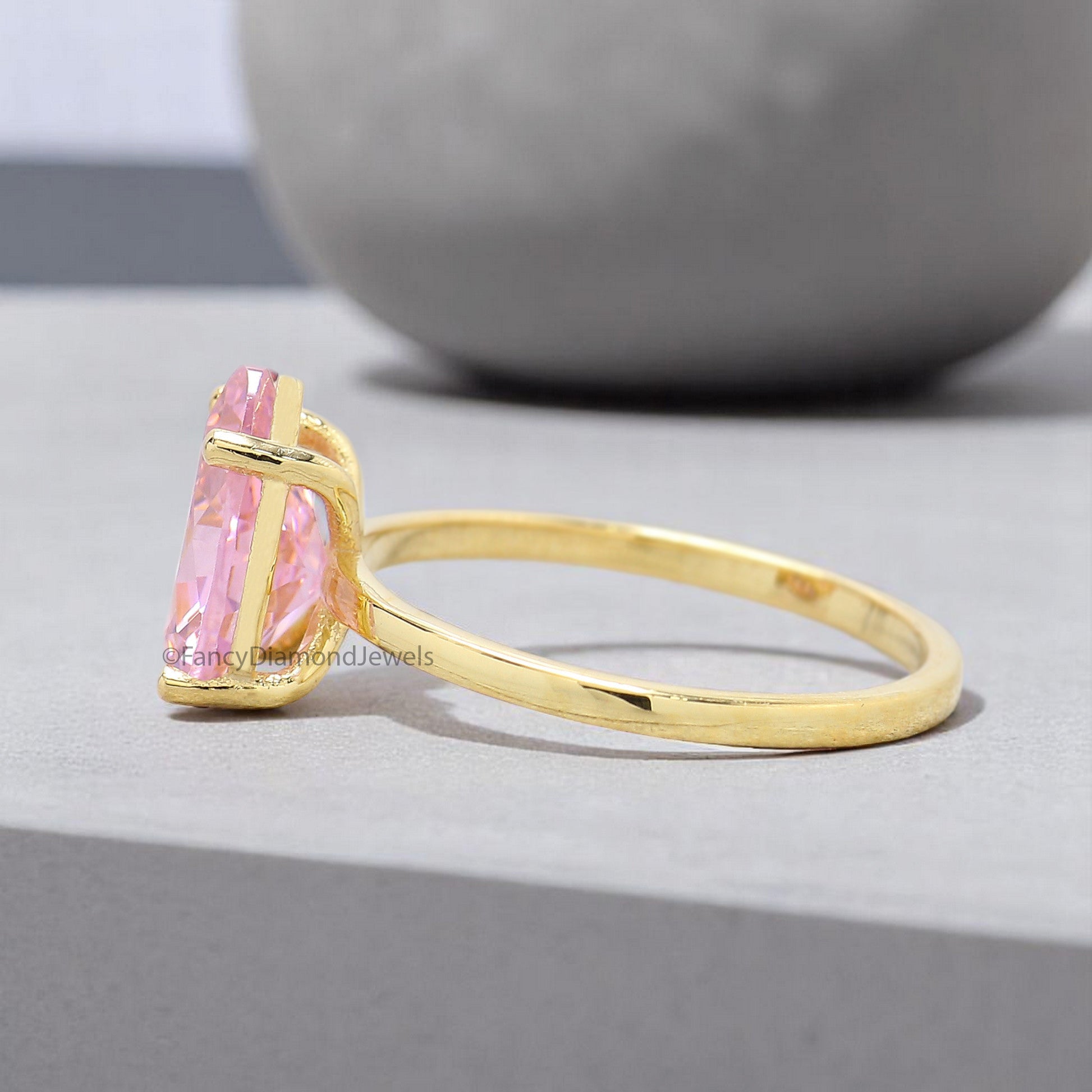 Pear Pink Tourmaline engagement ring 12mm 10mm 9mm 8mm 7mm stone ring Simulant Solitaire ring Diamond ring Silver ring Gift for her FD352