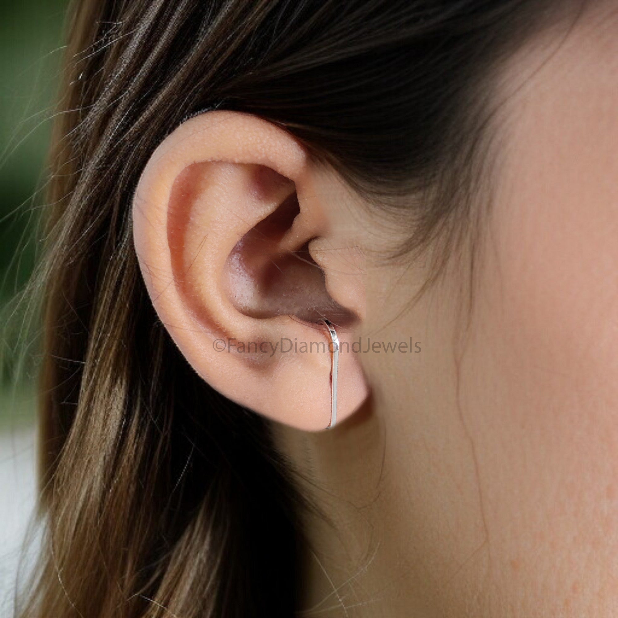 Suspender Earring Minimalist Silver Earring Modern Geometric Ear Lobe Cuff Earring 14k Gold Filled Stud Bar Earring Simple Gift FD324