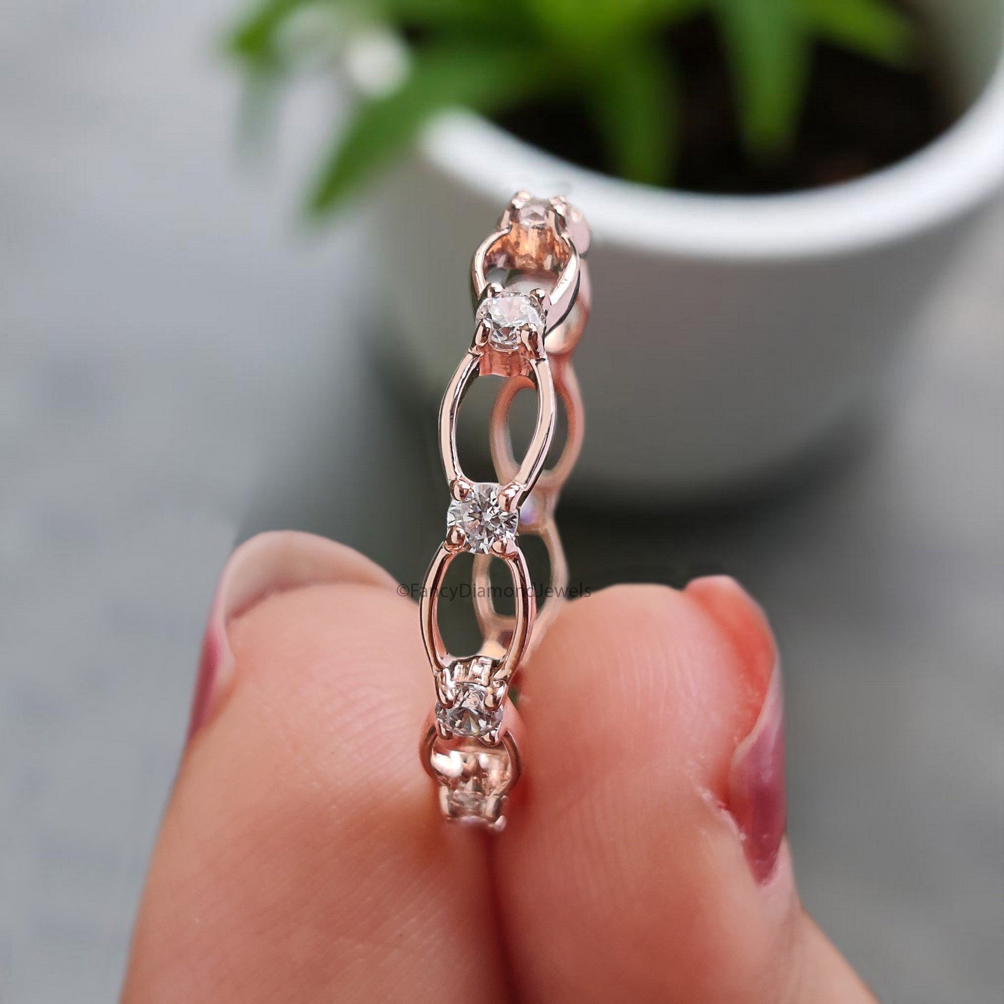 Silver/10K/14K/18K Engagement Band 2.00 MM Diamond Wedding Band Full Eternity Minimalist stacking dainty matching anniversary ring KD895