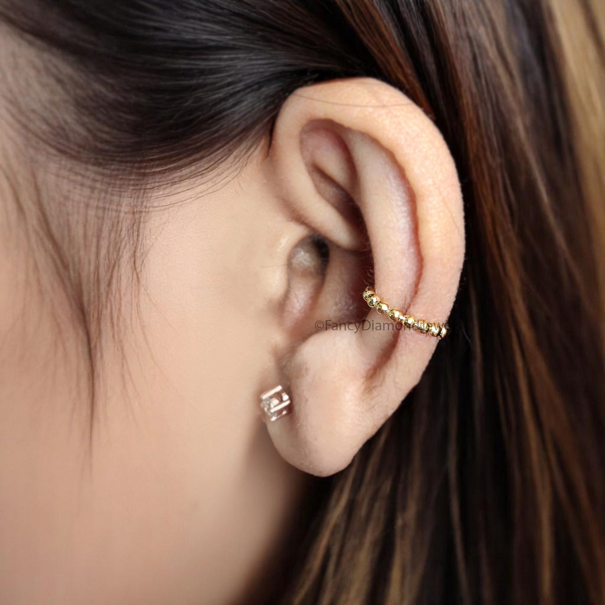 Dainty Single Band Smooth Silver Conch Ear Cuff Earring minimalist-style earring Tiny Small Hoop Earring Yellow Gold Ear Wrap Cuff FD349