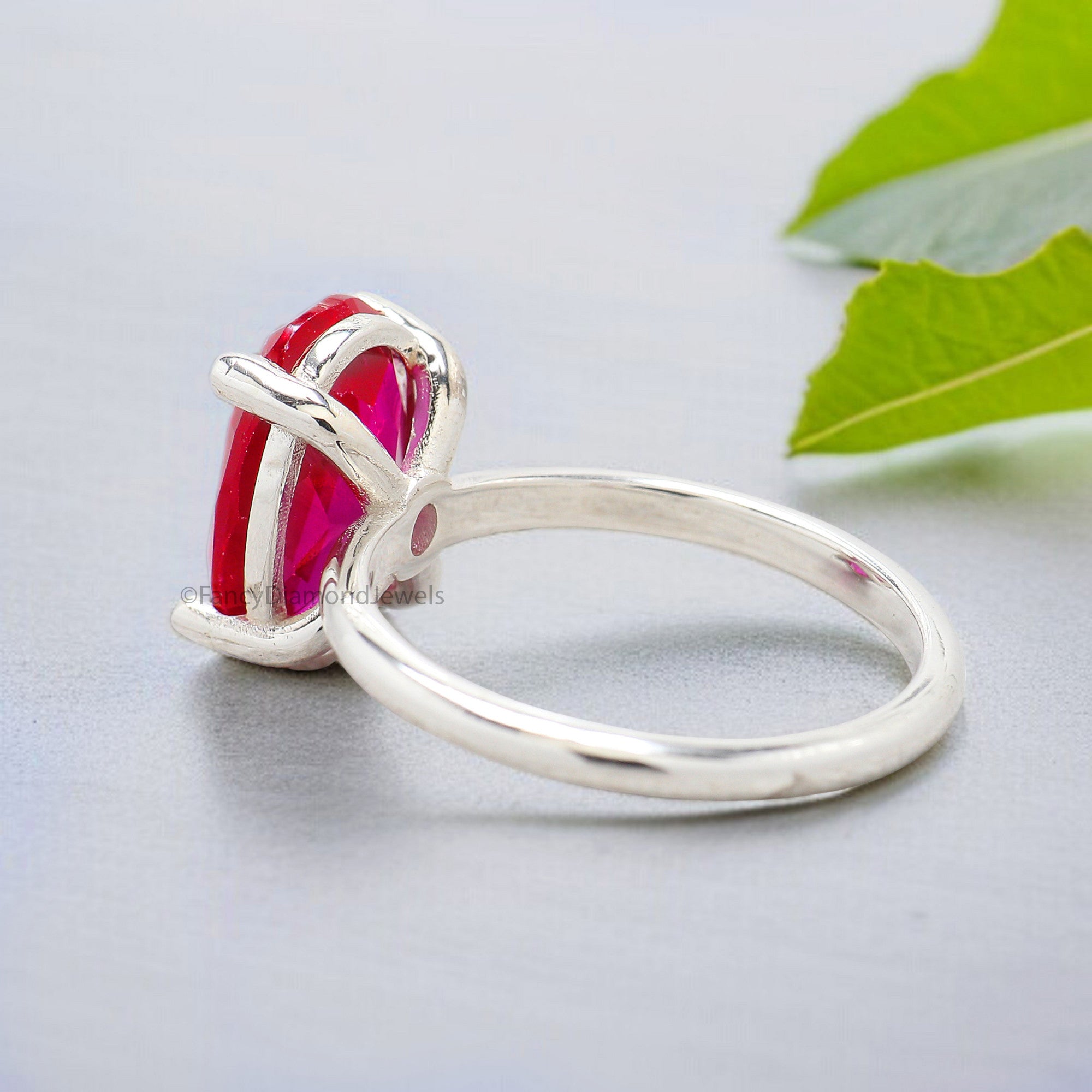 Oval Red Ruby engagement ring 12mm 10mm 9mm 8mm 7mm stone ring Simulant Solitaire ring Oval Red Diamond ring Silver ring Gift for her FD331