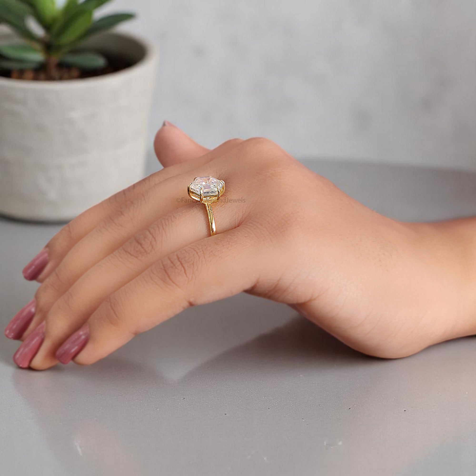 3.20 CT Hexagon Brilliant Cut Moissanite Engagement Ring Prong Setting Ring Wedding Ring Bridal Promise Ring For Women Gift For Her FD353