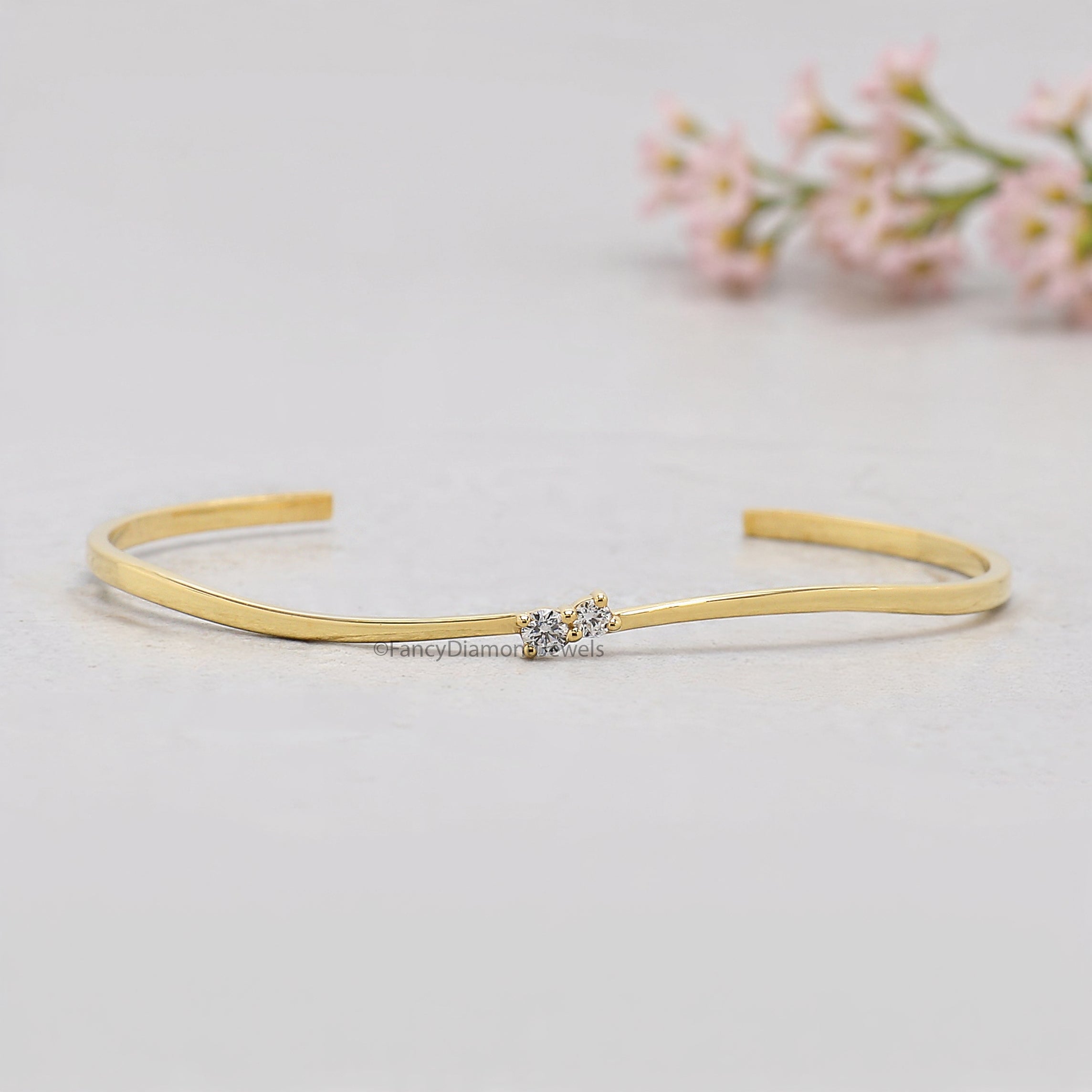 Round Moissanite Diamond Bracelet White Color Round Diamond Bracelet Gold Bracelet Round Brilliant Cut Diamond Bracelet Gift For Her KD944