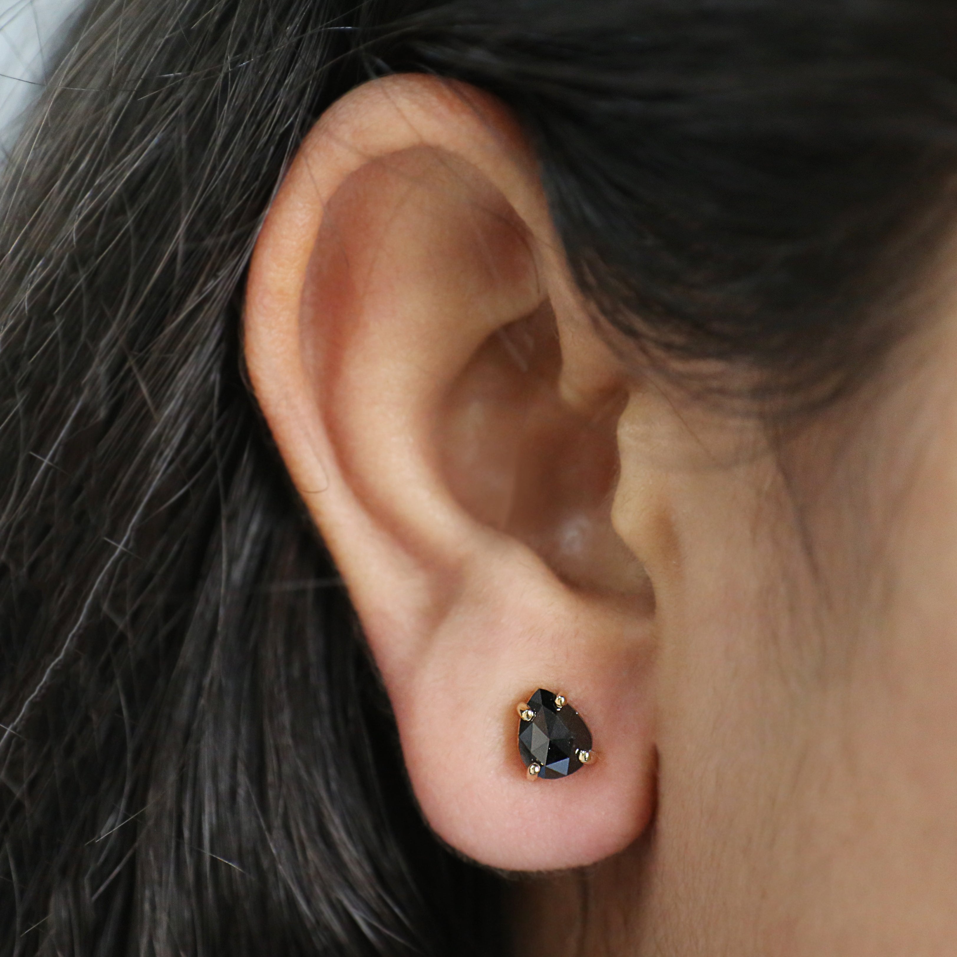 Pear Salt And Pepper Diamond Earring 2.04 Ct Pear Diamond Earring 14K Solid Yellow Gold Silver Pear Earring Gift For Her KDL7903-KDL6775