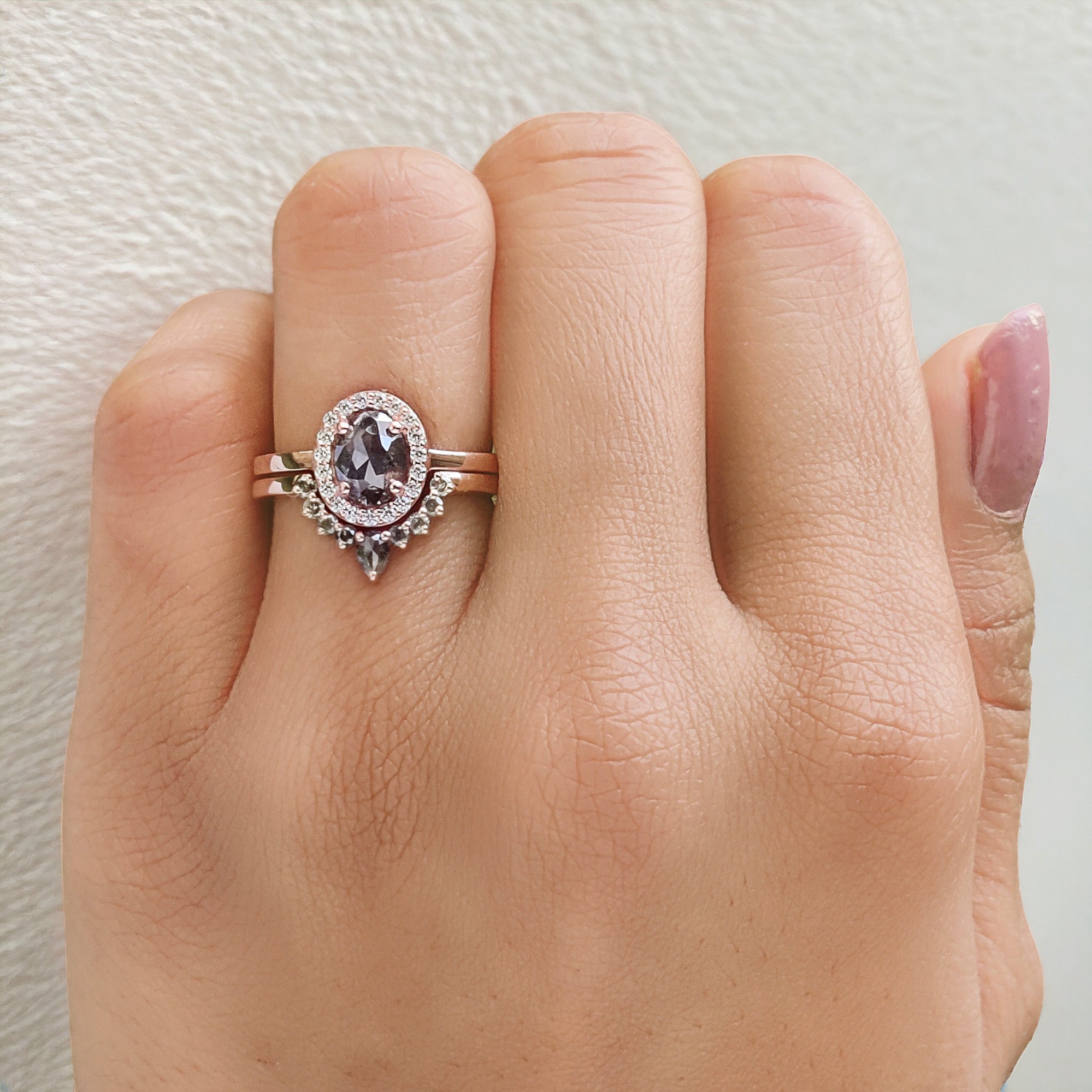 Oval Cut Salt And Pepper Diamond Ring 0.98 Ct 7.00 MM Oval Diamond Ring 14K Solid Rose Gold Silver Oval Engagement Ring Gift For Her QN1306