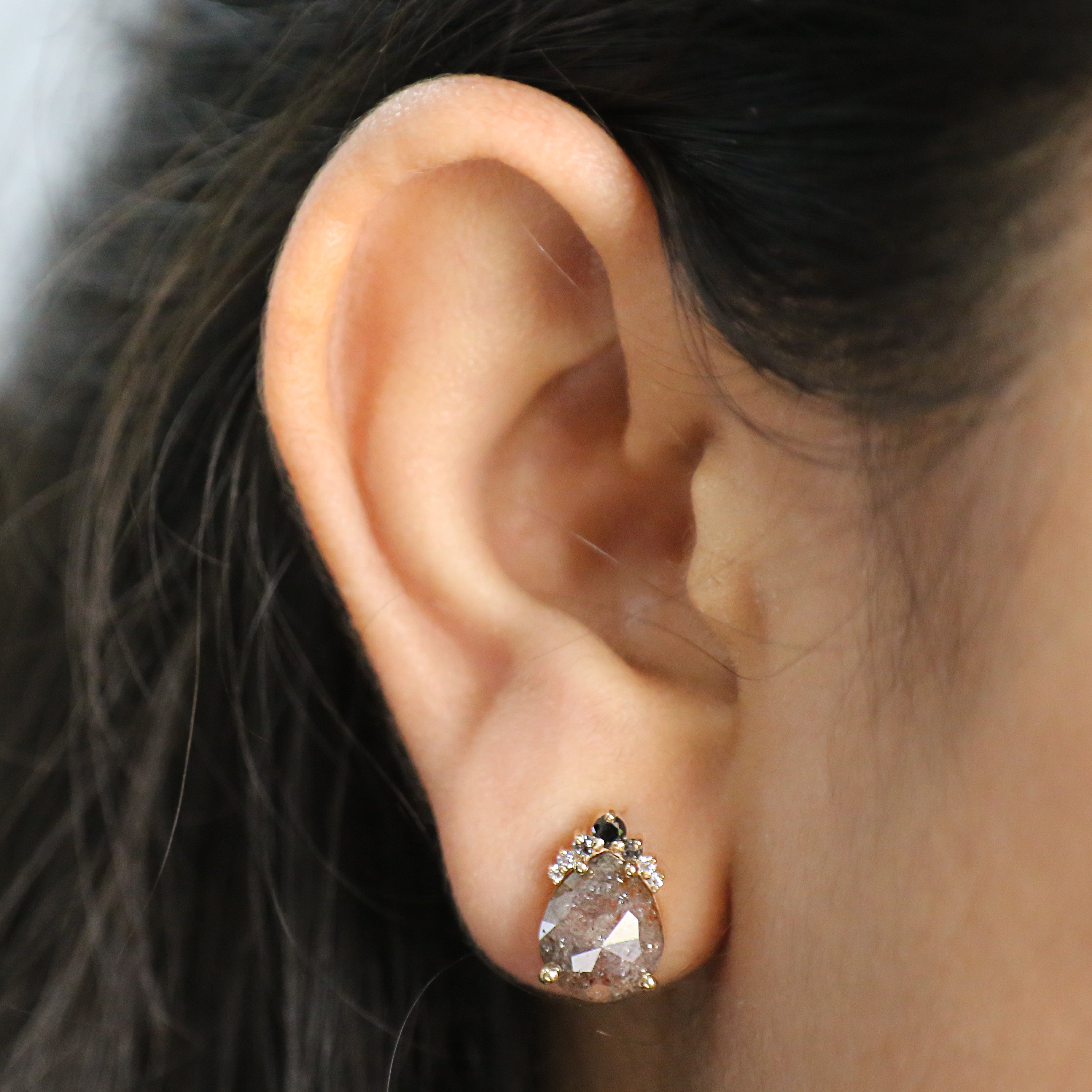 Pear Cut Brown Color Diamond Earring 3.93 Ct 9.85 MM Pear Diamond Earring 14K Solid Rose Gold Silver Engagement Earring Gift For Her QL6618