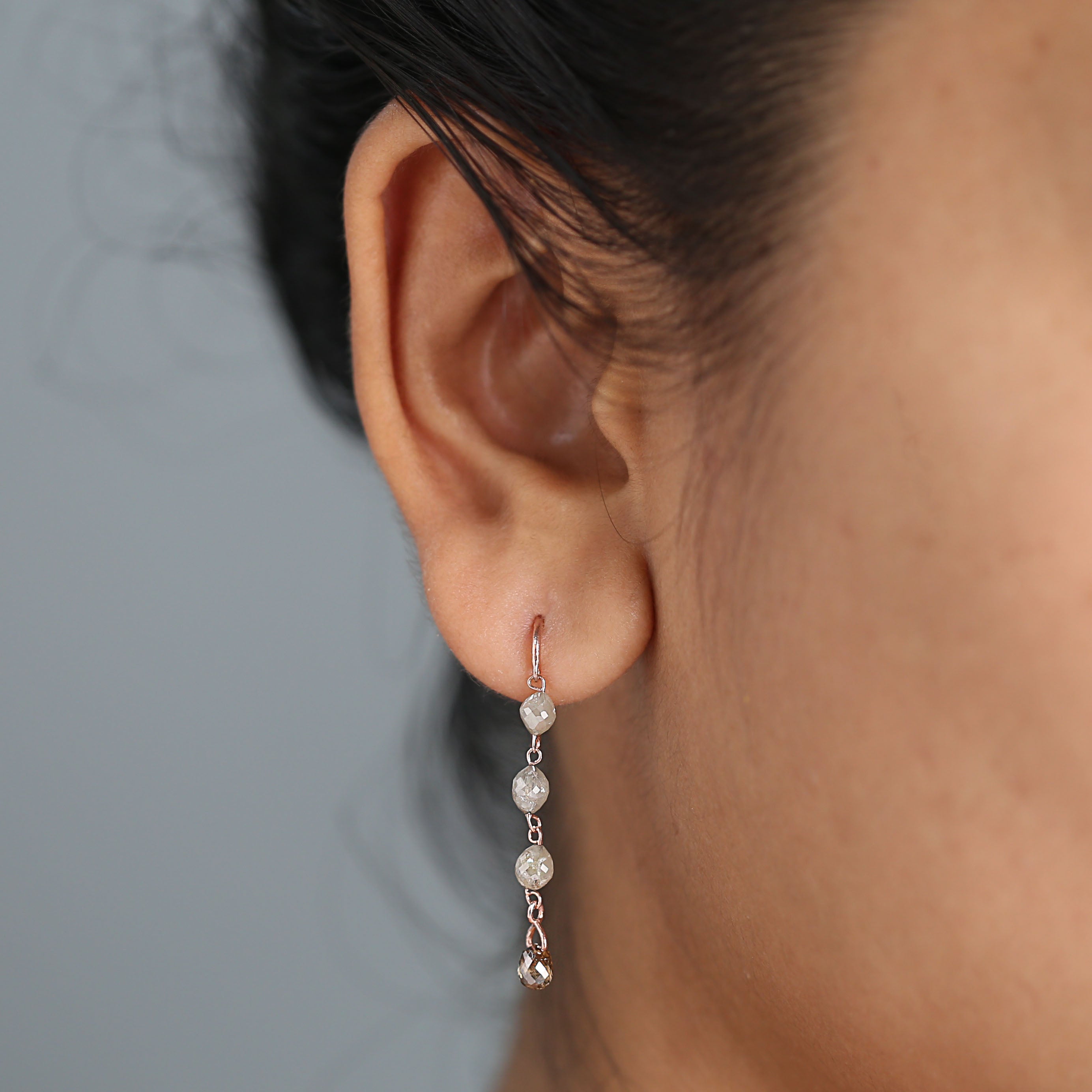 Bead Drop Earrings | Diamond Dangles Earring | Diamond Drop Earrings | Western Boho Beaded Earrings | Brown Drop Earrings | KDN869-KDN1786