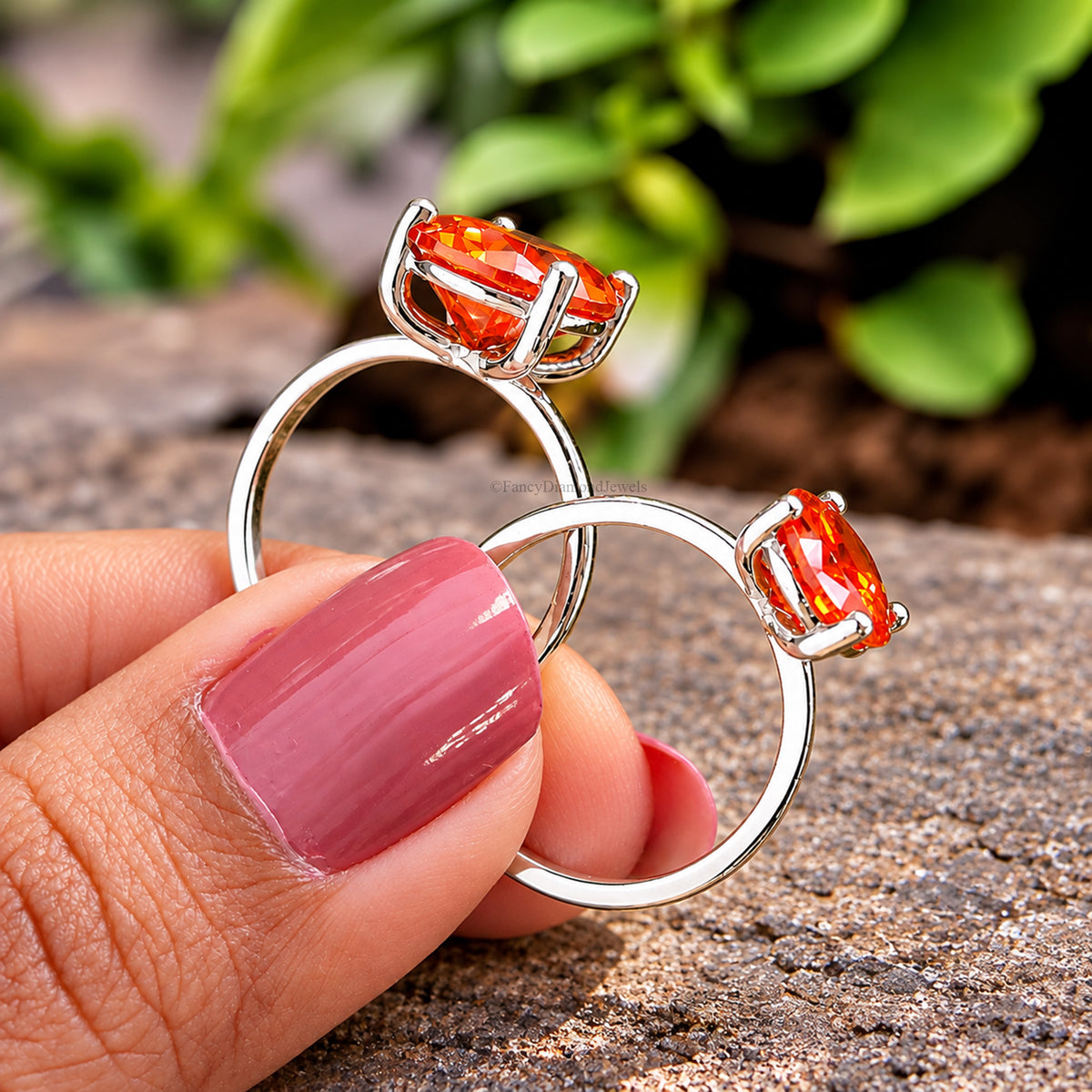Oval Orange Citrine stone engagement ring 12mm 10mm 9mm 8mm 7mm ring silver simulant Ring Solitaire ring Diamond ring Gift for her FD337