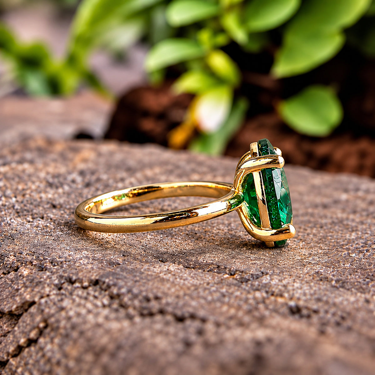 Oval Green Emerald stone engagement ring 12mm 10mm 9mm 8mm 7mm ring silver simulant Ring Solitaire ring Diamond ring Gift for her FD342