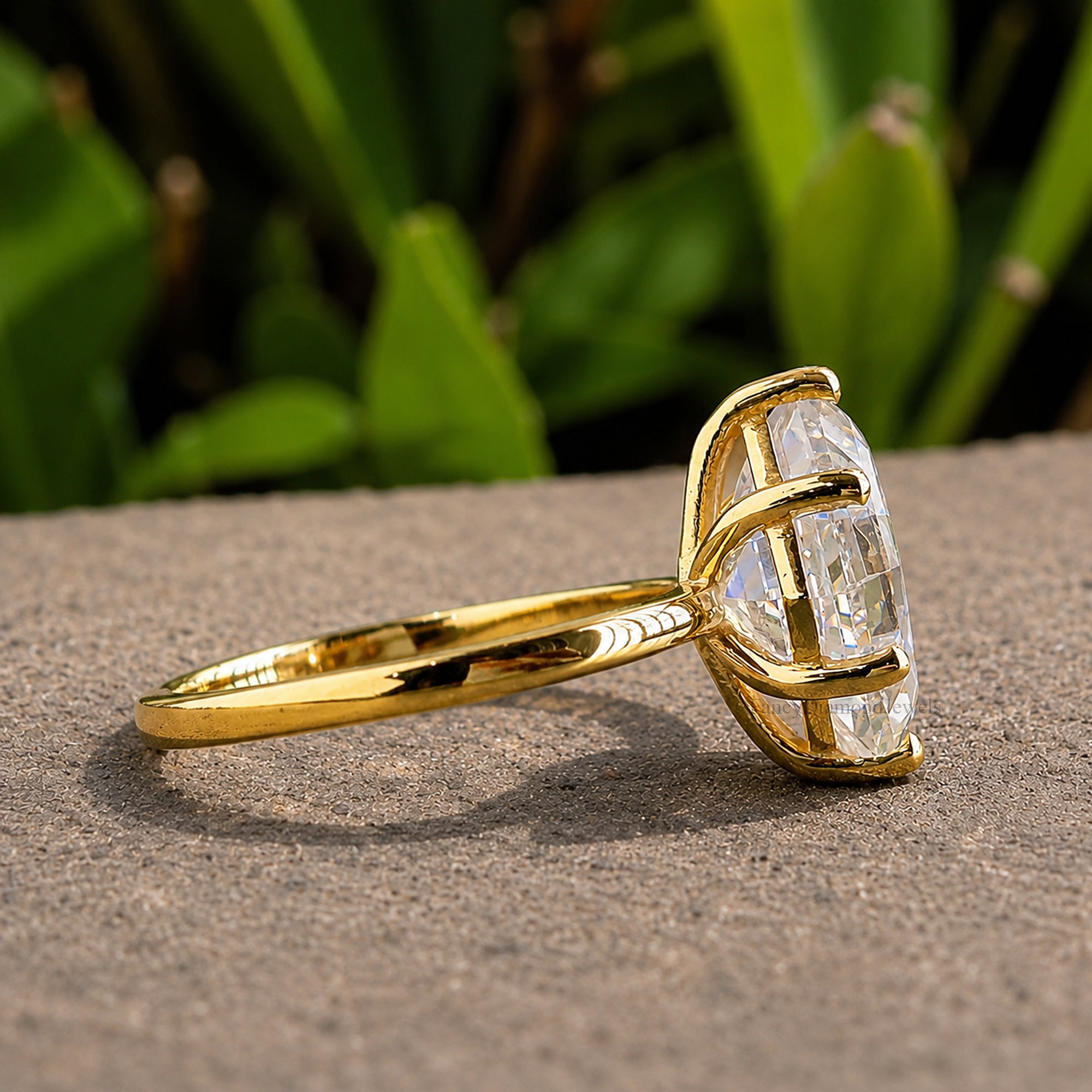 Kite Cut Engagement Ring 9mm 10mm 11mm 12mm 13mm Stone Ring Silver Promise Ring Six Prong Ring Solitaire Simulant Ring Gift For Her FD310