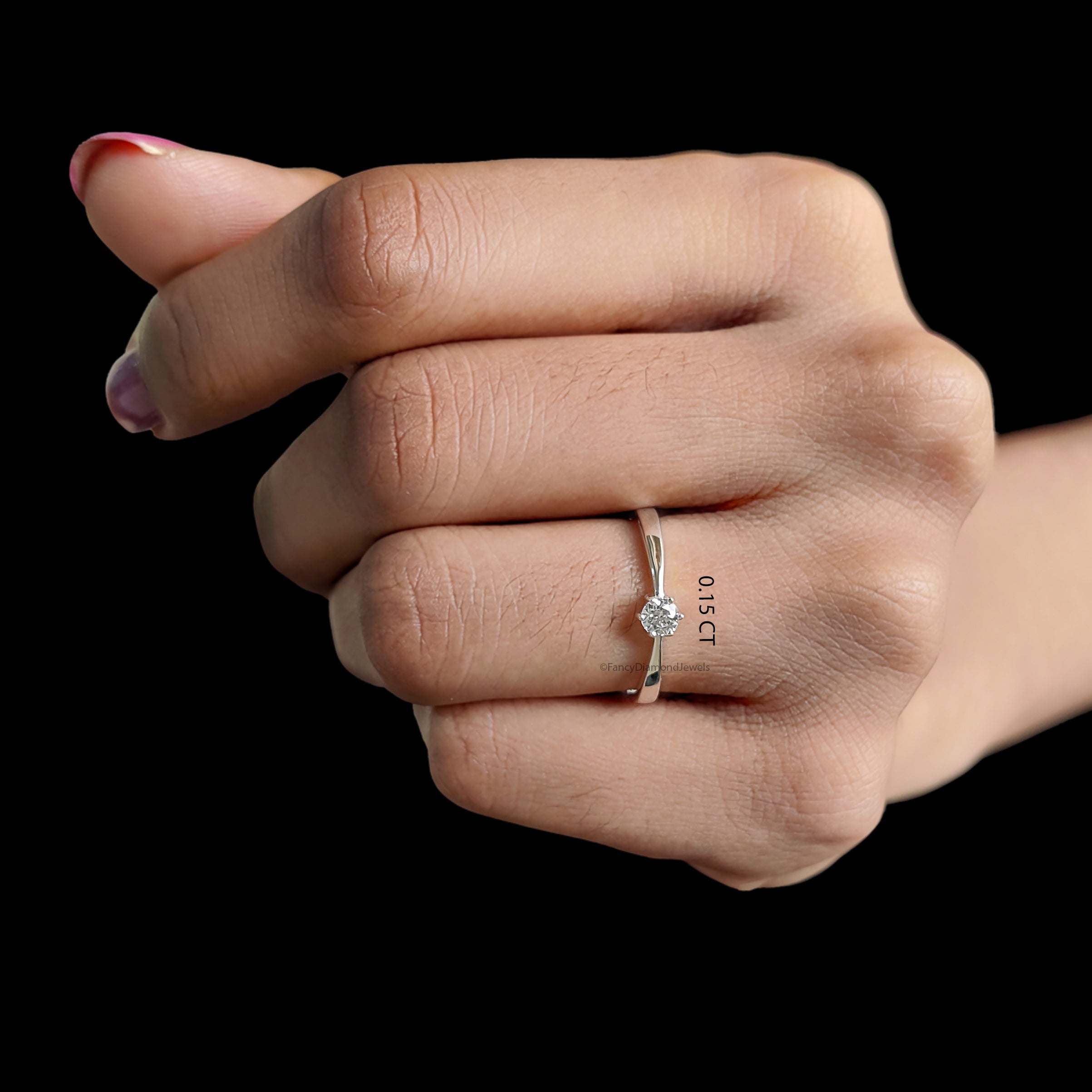 Minimalist Engagement Ring, Round Lab Grown Diamond Ring, 14K Solid Gold Solitaire Ring, Unique Wedding Ring, Anniversary Gift For Her FD565