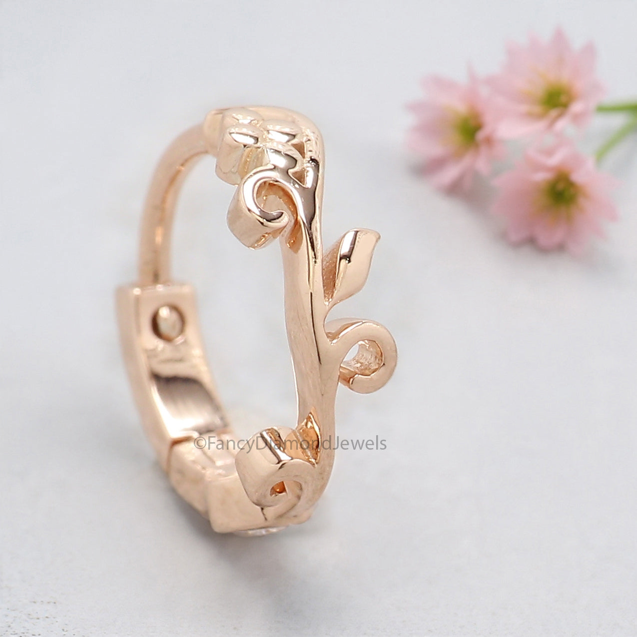 Dainty Nose Hoop Unique Jewelry Silver Nose Ring Silver Leaf Nose Ring Nose Piercing Boho Nose Hoop Nature Jewelry Pierced Nose FD488