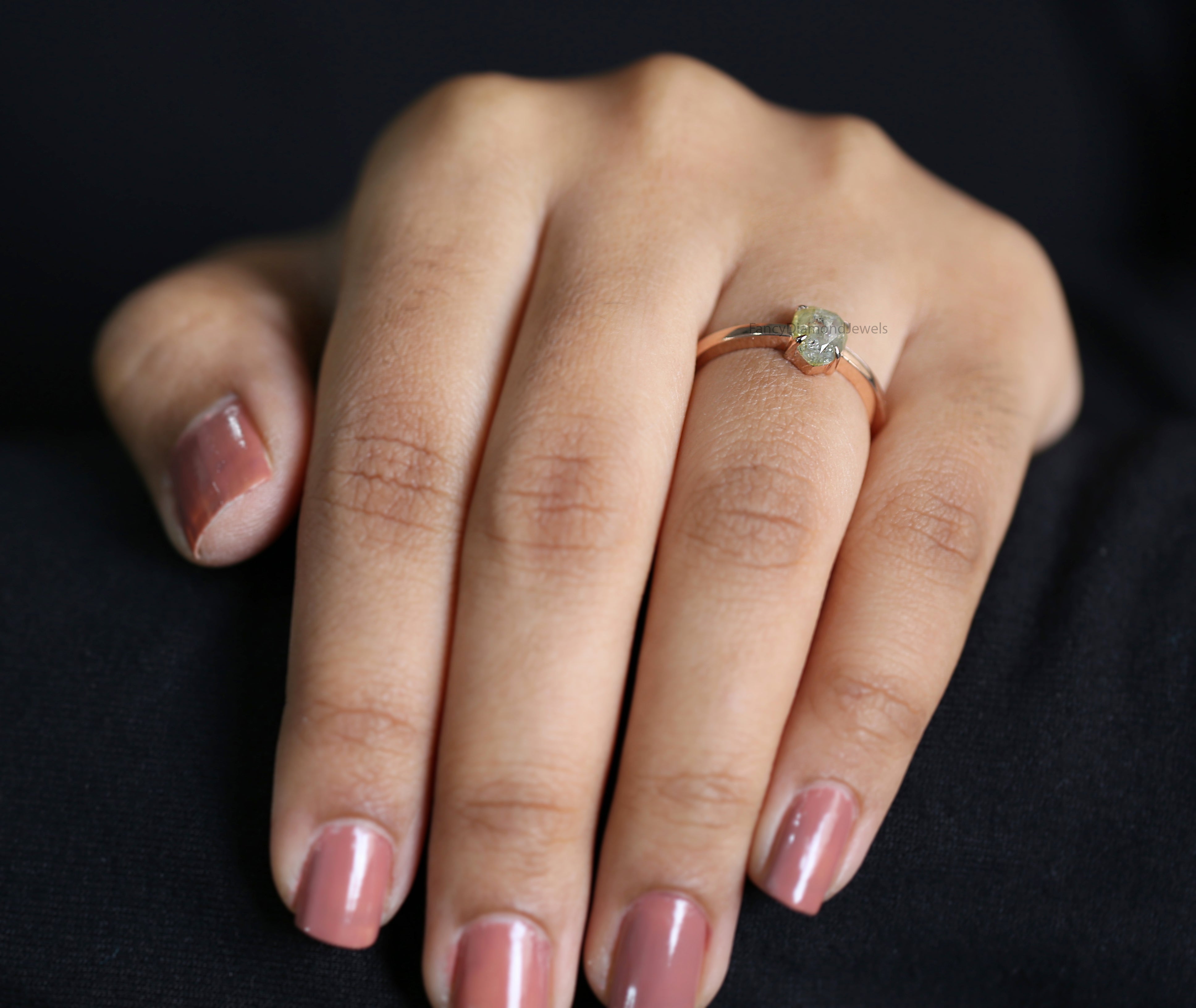 Pear Diamond Ring, Pear Engagement Ring, Yellow Color Pear Diamond Ring, Pear Shape Diamond Ring, Pear Cut Ring, Solitaire Ring, KD1126