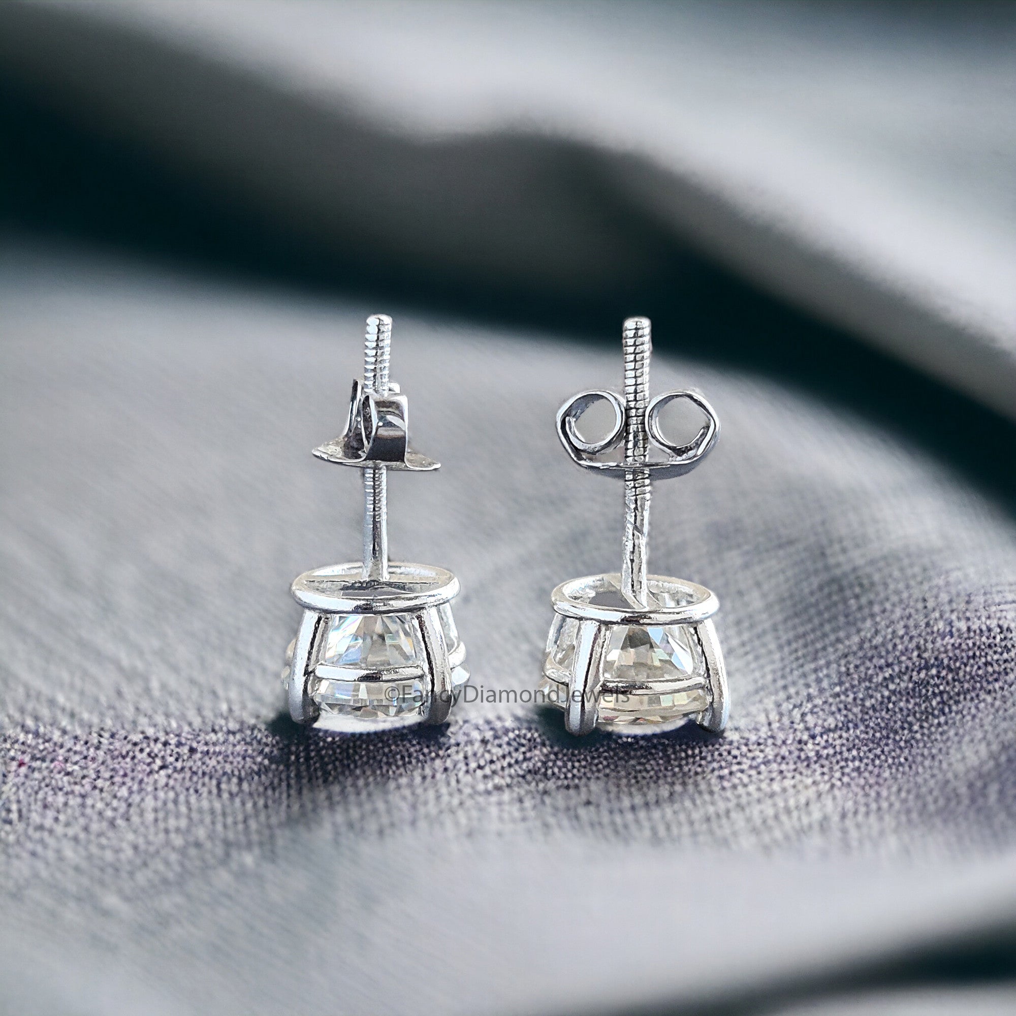 7 MM Round Brilliant Cut Earrings Colorless Moissanite Stud Earrings Screw Back Earrings Wedding Earrings Round Studs Earrings for Her FD26