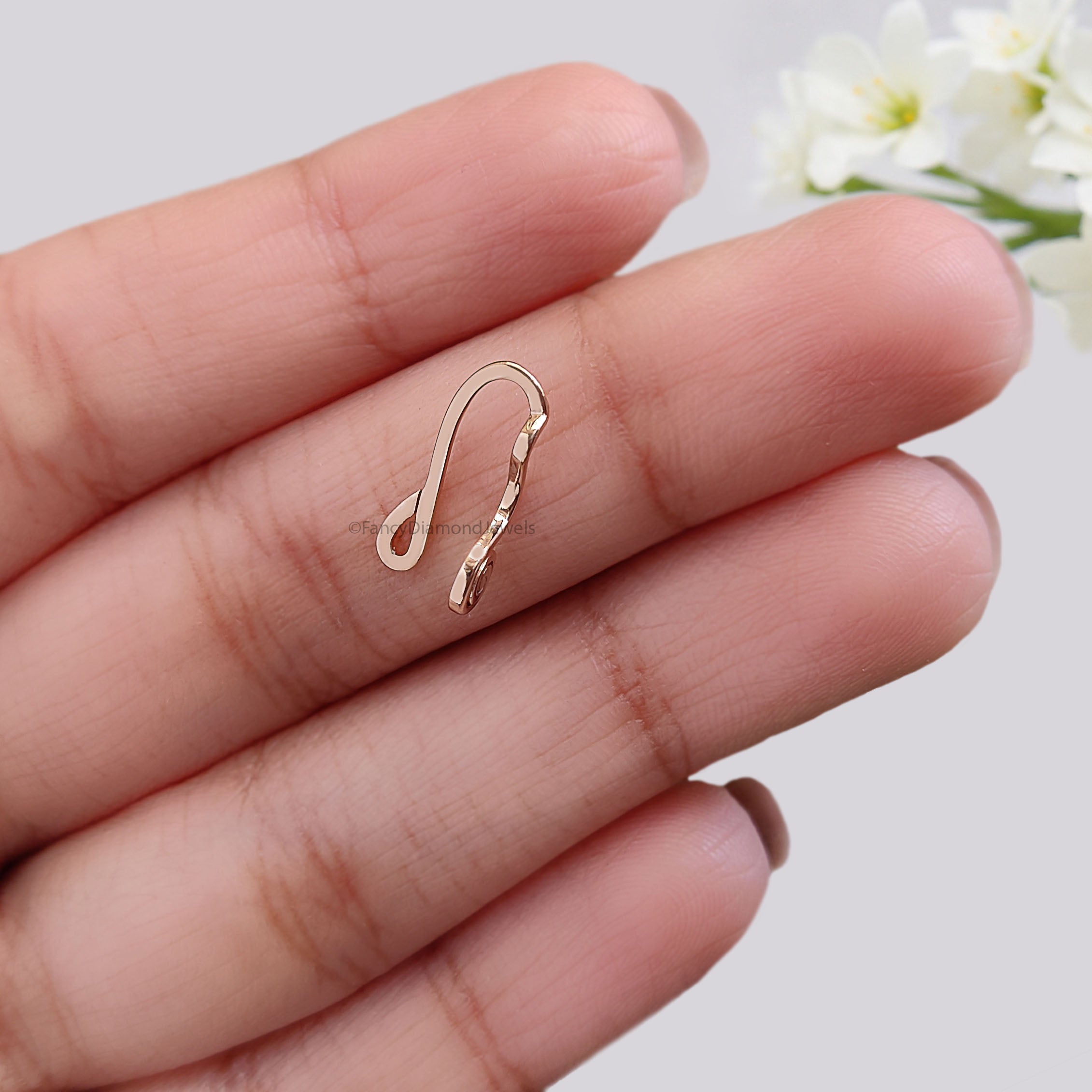 Nose Cuff Clip on Nose Cuff Sterling Silver 14K Yellow or Rose Gold Filled Spiral Non Pierced Nose Ring sterling silver Nose Jewelry FD499