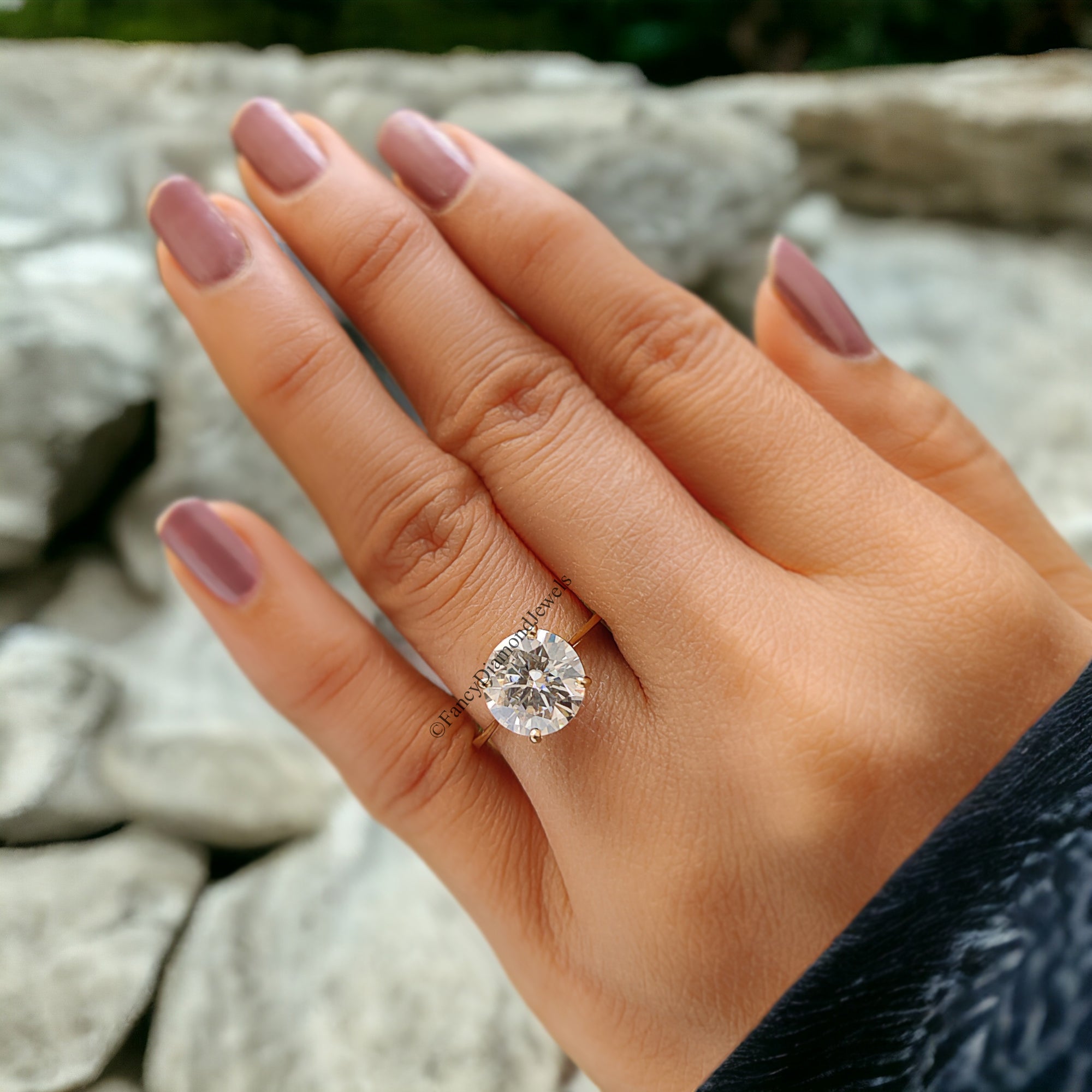 Round Moissanite Ring 925 Sterling Silver Moissanite Ring Wedding Engagement Ring Solitaire Moissanite Ring Moissanite Solid Gold Ring FD76