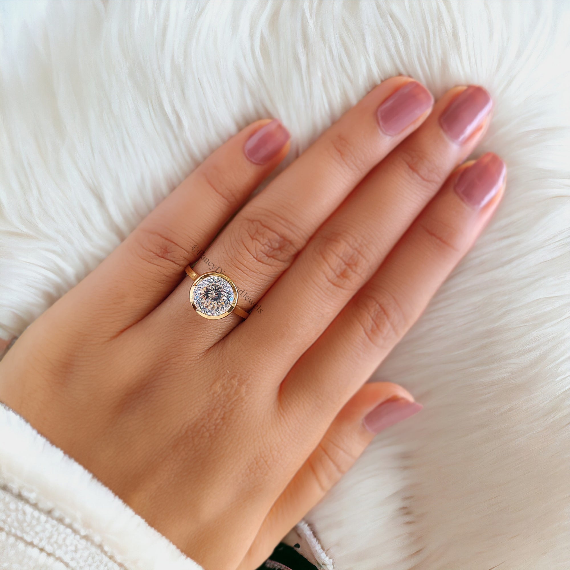 2.30CT Antique Portuguese Cut Bezel Set with Cathedral Setting Colorless Solitaire Moissanite Engagement Ring Anniversary Gift for Her FD132