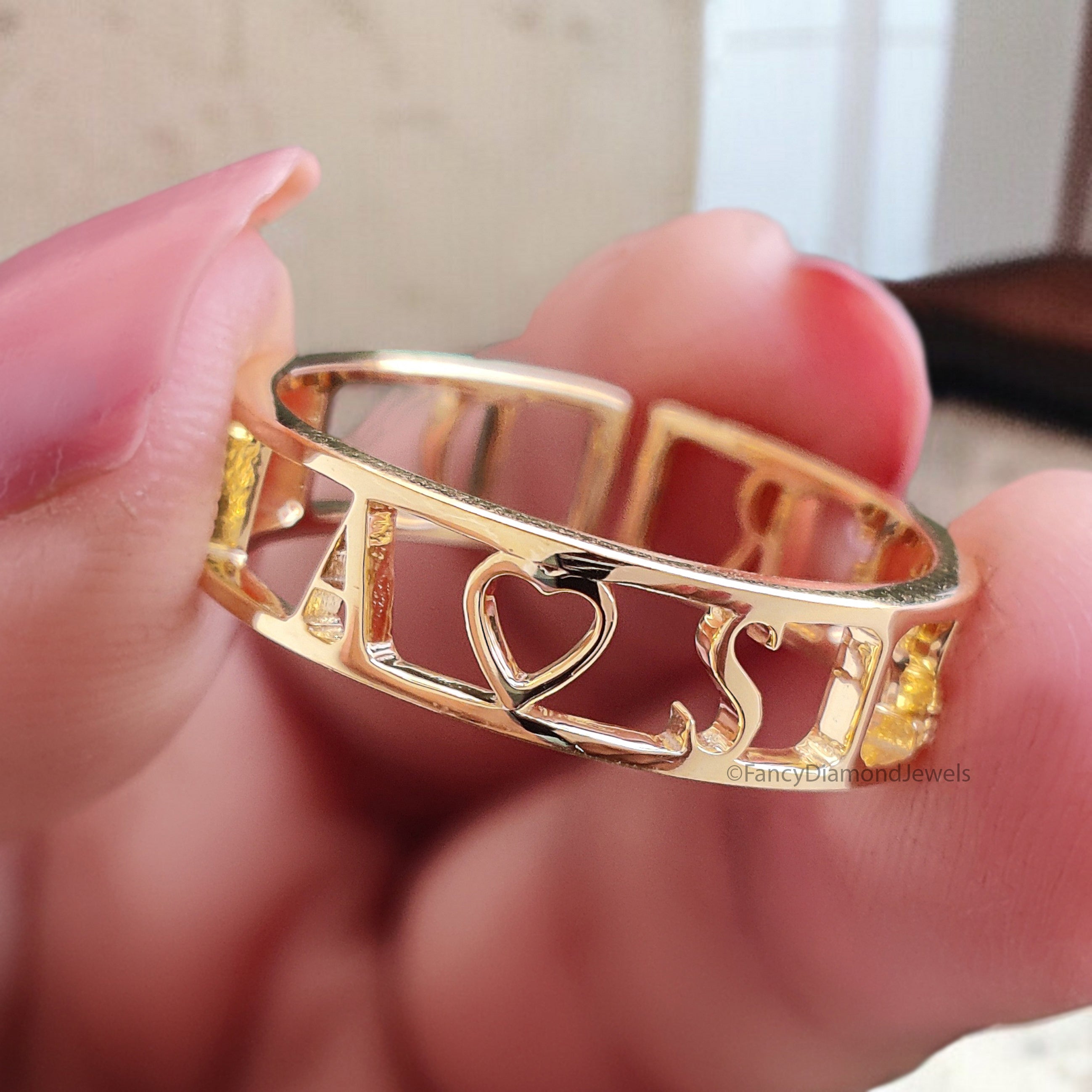 Double Name Gold Jewelry Ring Birthday Gift for Her Customize Heart Name engagement Ring Personalized Ring Stackable Custom Name Ring FD412