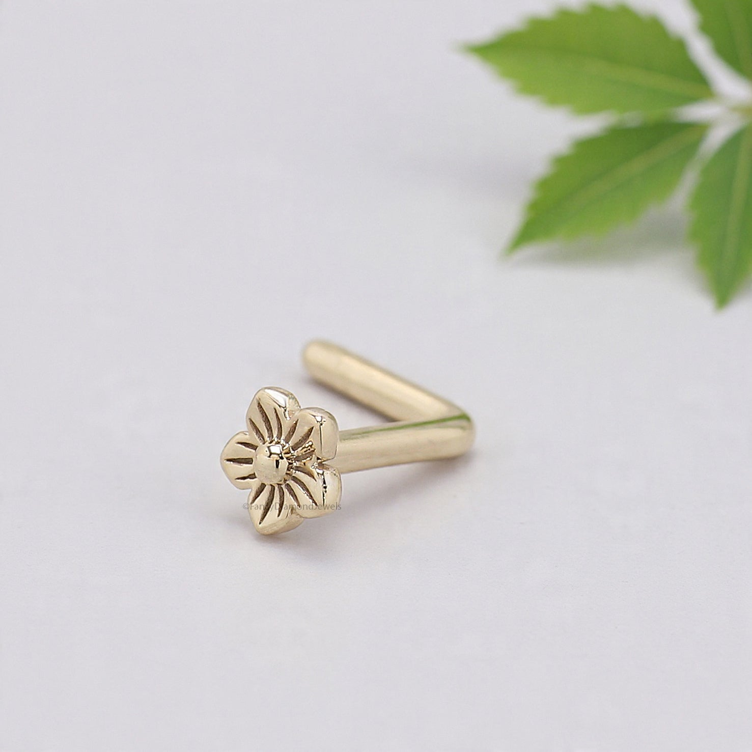 Flower Nose Stud Unique Nose Ring Flower Nose Piercing Gold Rose Gold Sterling Silver Nose Stud Small Tiny Nose Ring FD484