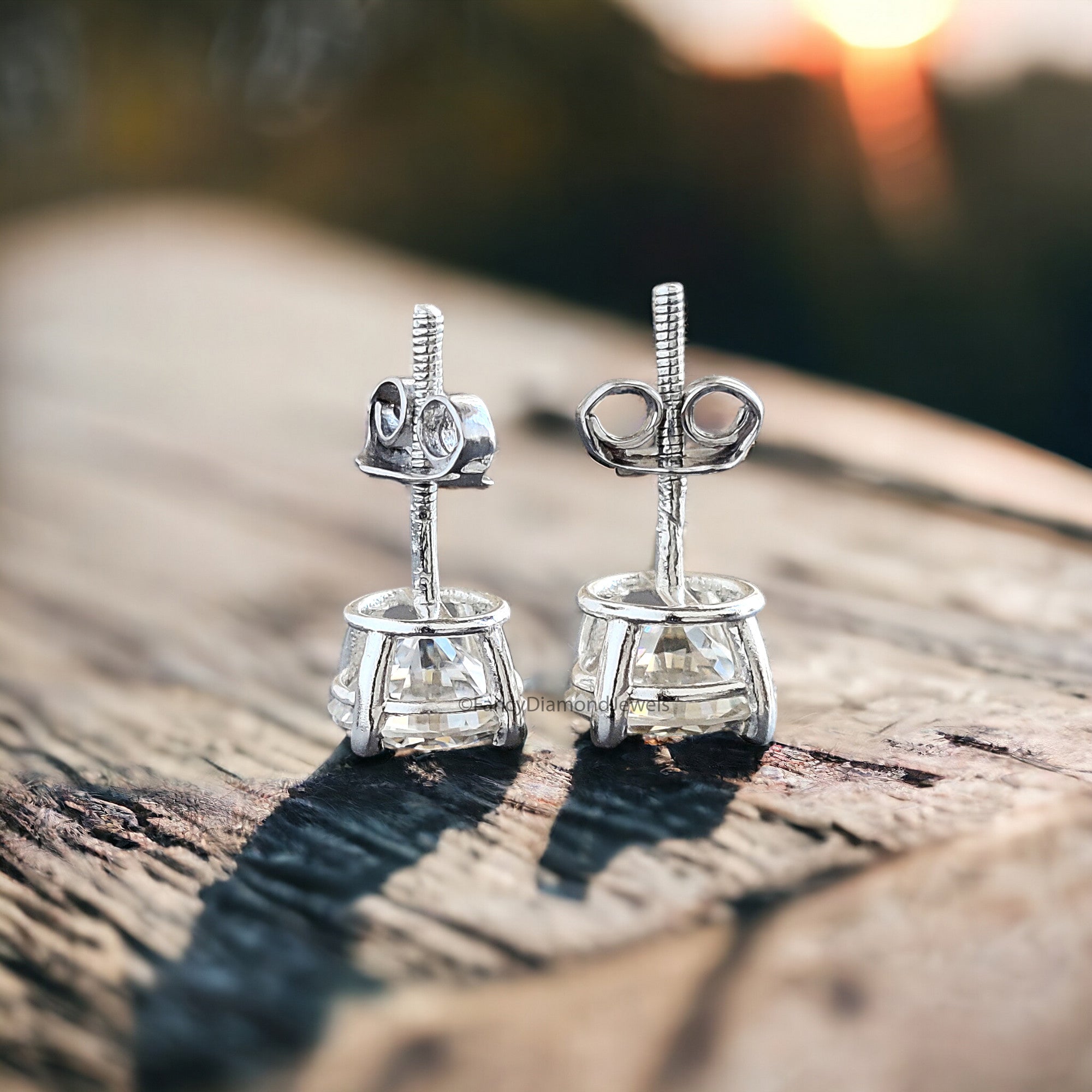 6.50 MM Round Brilliant Cut Earring Colorless Moissanite Stud Earrings Screw Back Earrings Wedding Earring Round Studs Earrings for Her FD25