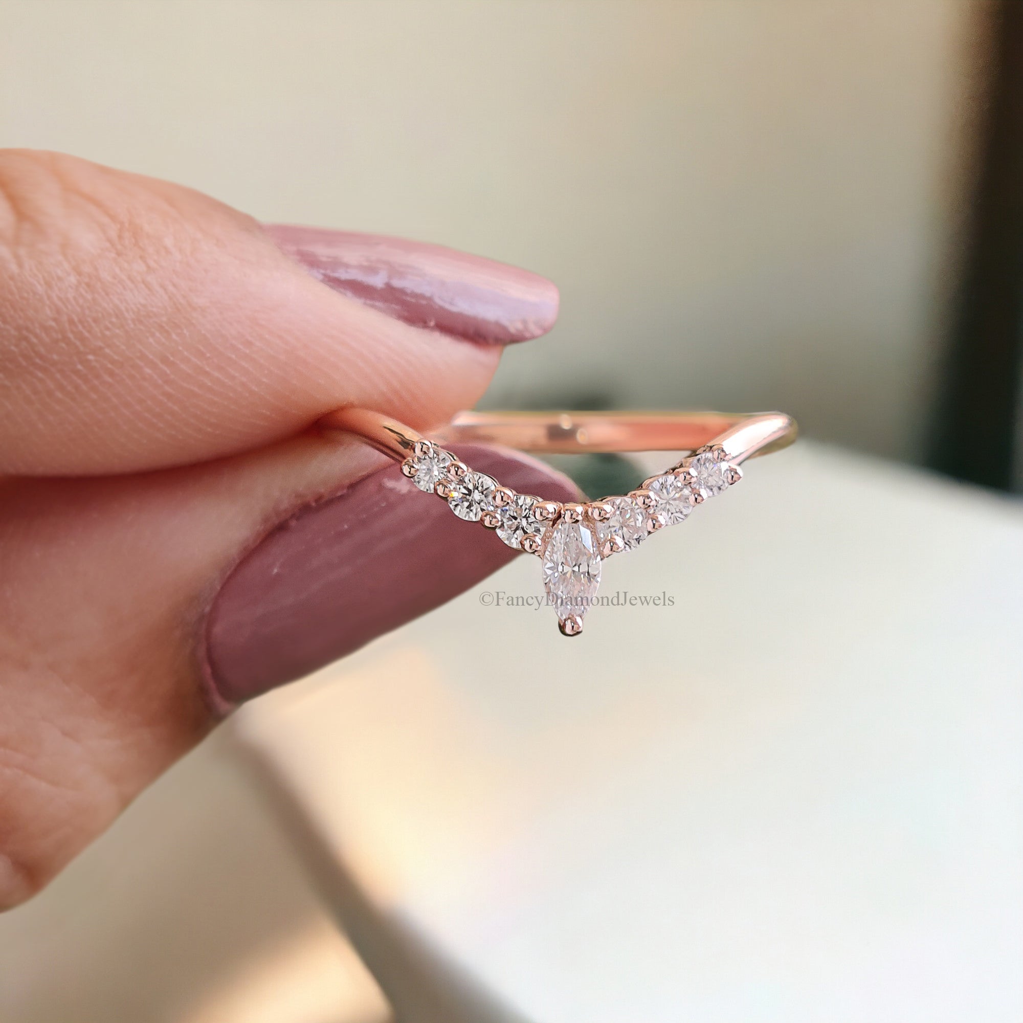 Oval Moissanite engagement ring set vintage unique rose gold engagement ring women Marquise Cluster ring wedding Bridal Promise ring FD119