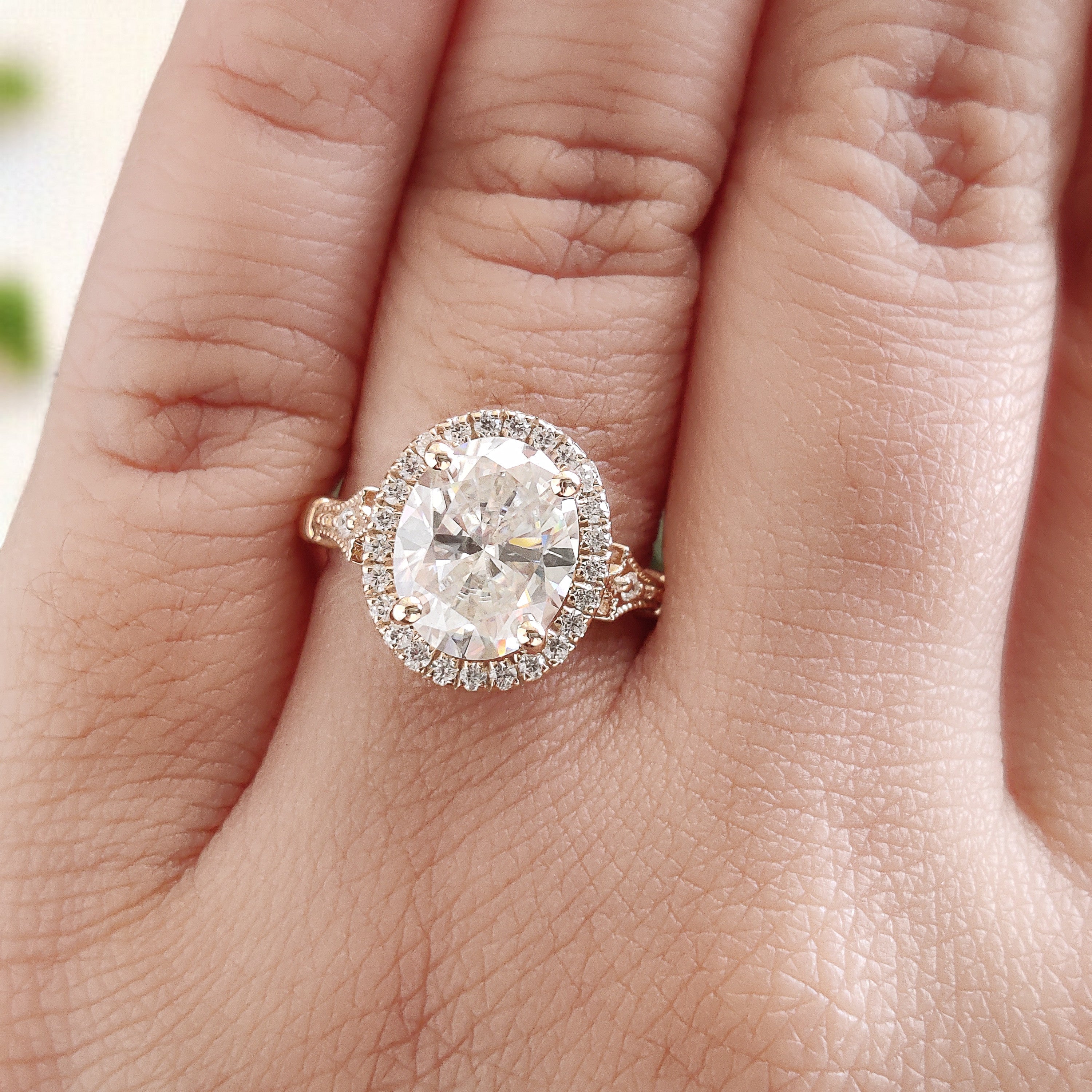 2.40 CT Oval Cut Lab Grown Diamond Engagement Ring Oval With Halo Setting Ring Colorless Oval Wedding Ring Gift for Her Promise Ring FD466