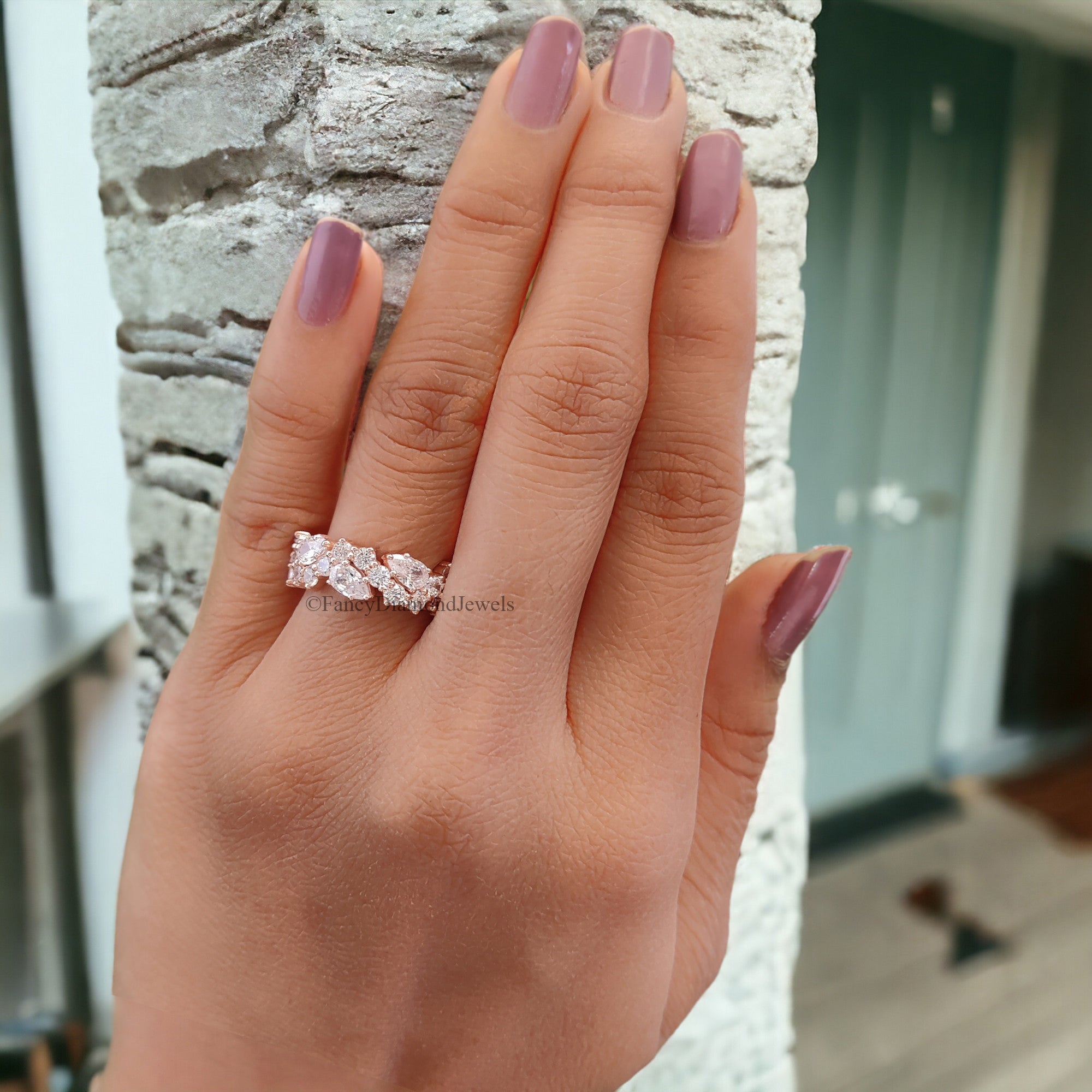 2.30 TW Pear Cut Moissanite With Side Round Cut Moissanite Engagement ring Prong Setting Ring wedding ring Bridal ring gift for woman FD37