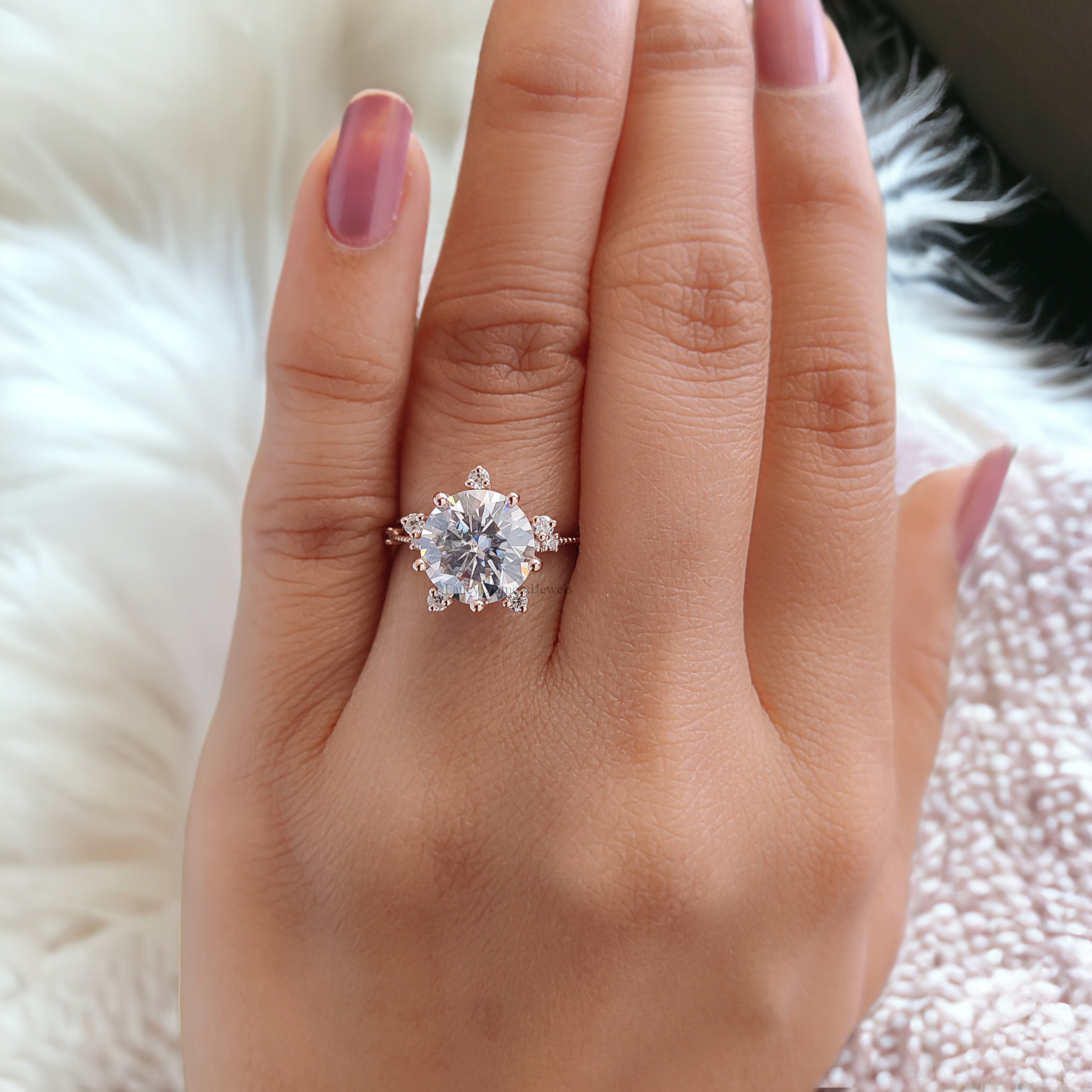 2.40 CT Brilliant Round Cut Moissanite Ring Handmade Sterling Silver Band Ring Promise Ring Engagement Ring Wedding Ring Gift for Her FD126