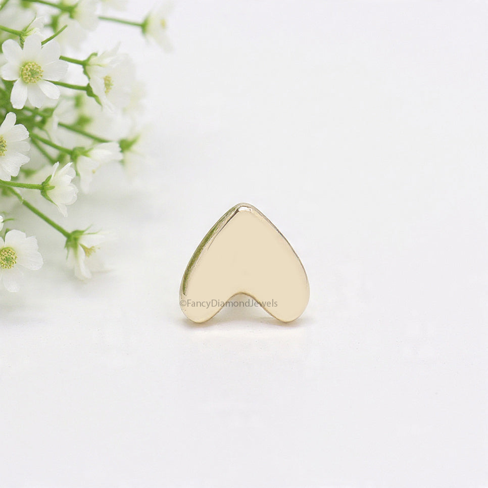 Heart Internally Threaded Labret tragus stud conch earrings Silver Yellow Gold Cuff cartilage helix stud flat back labret stud FD507