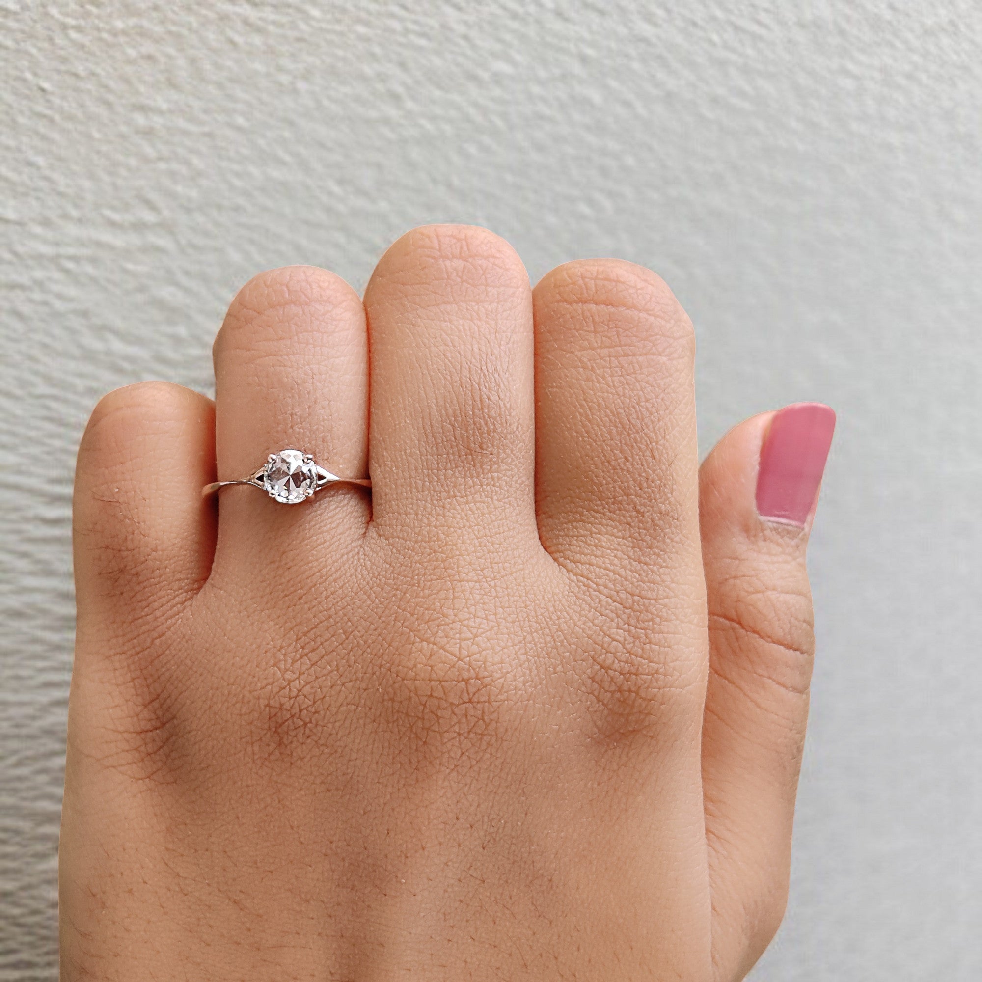 Round Rose Cut Salt And Pepper Diamond Ring 0.63 Ct 5.41 MM Round Shape Diamond Ring 14K Solid Rose Gold Engagement Ring Gift For Her QL2684