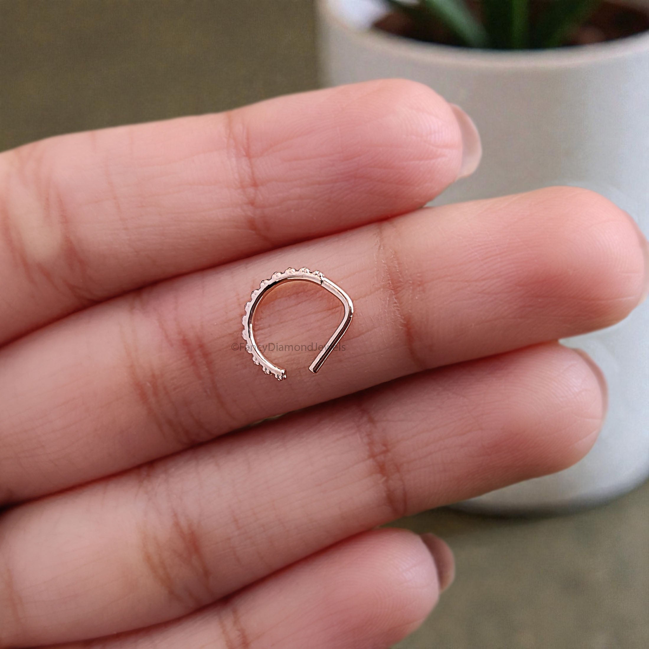 Unique Nose Ring Indian Nose Ring Tribal Nose Ring Gold Nose Ring Indian Jewelry Tribal Piercing Cartilage Jewelry Hoop FD500