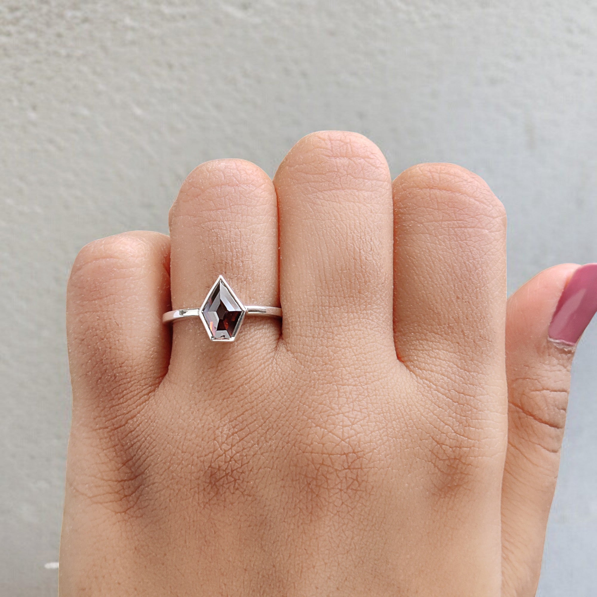 Shield Shape Brown Color Diamond Ring 1.04 Ct 8.65 MM Shield Diamond Ring 14K Solid White Gold Silver Engagement Ring Gift For Her QL1756