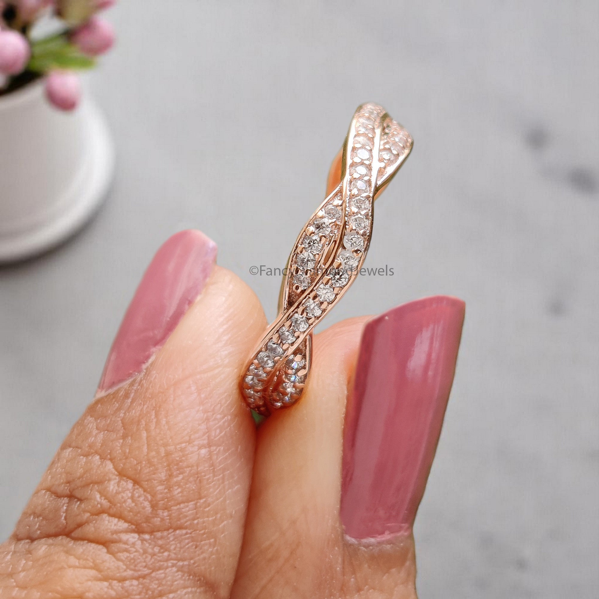14k Solid Gold 1.00 MM Diamond Wedding Band Full Eternity Minimalist Ring stacking dainty matching anniversary ring Gift For Her KD912