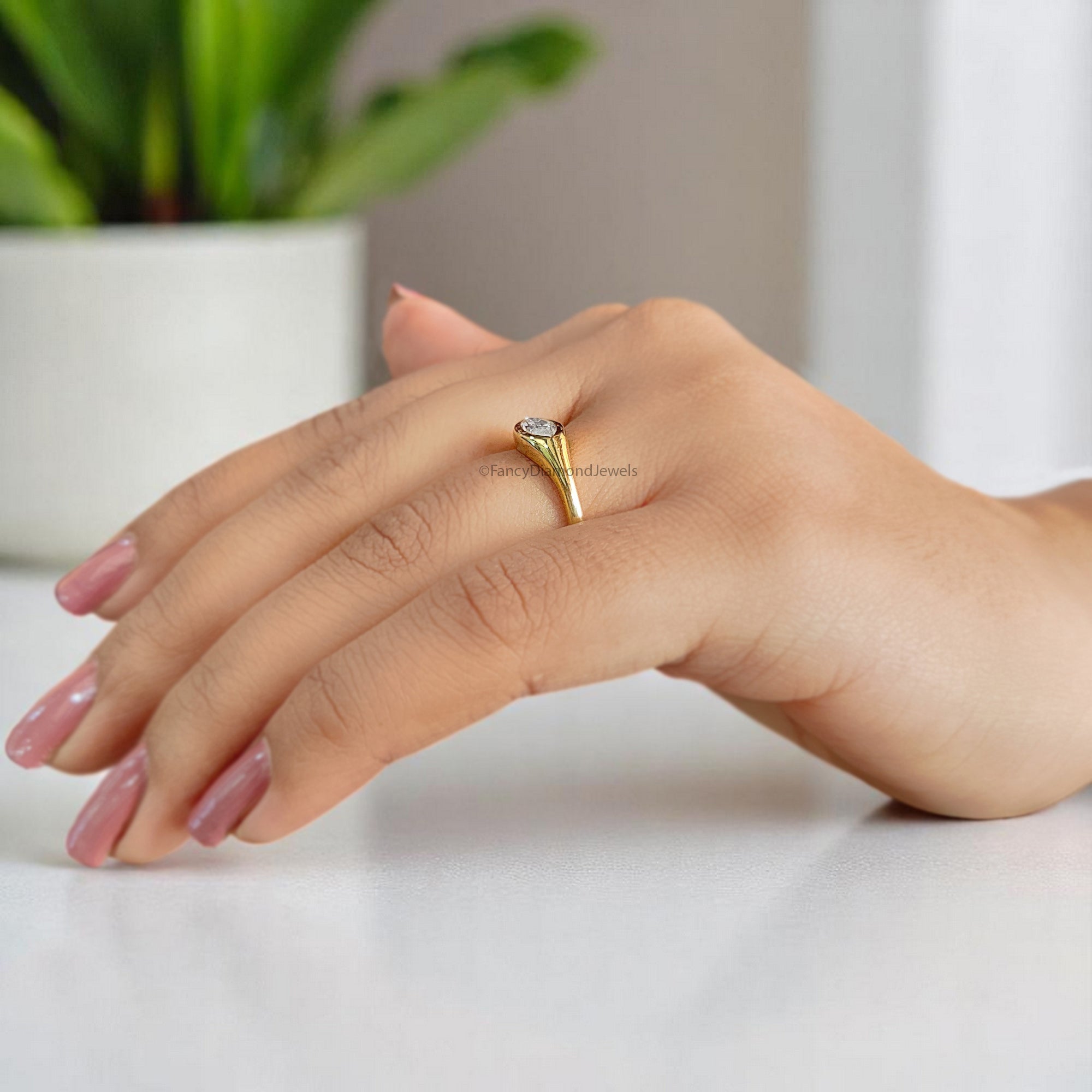 0.50 CT Marquise Cut Moissanite Engagement Ring Marquise Bezel Set Ring Solitaire Ring Wedding Ring Yellow Gold Ring Promise Ring FD368