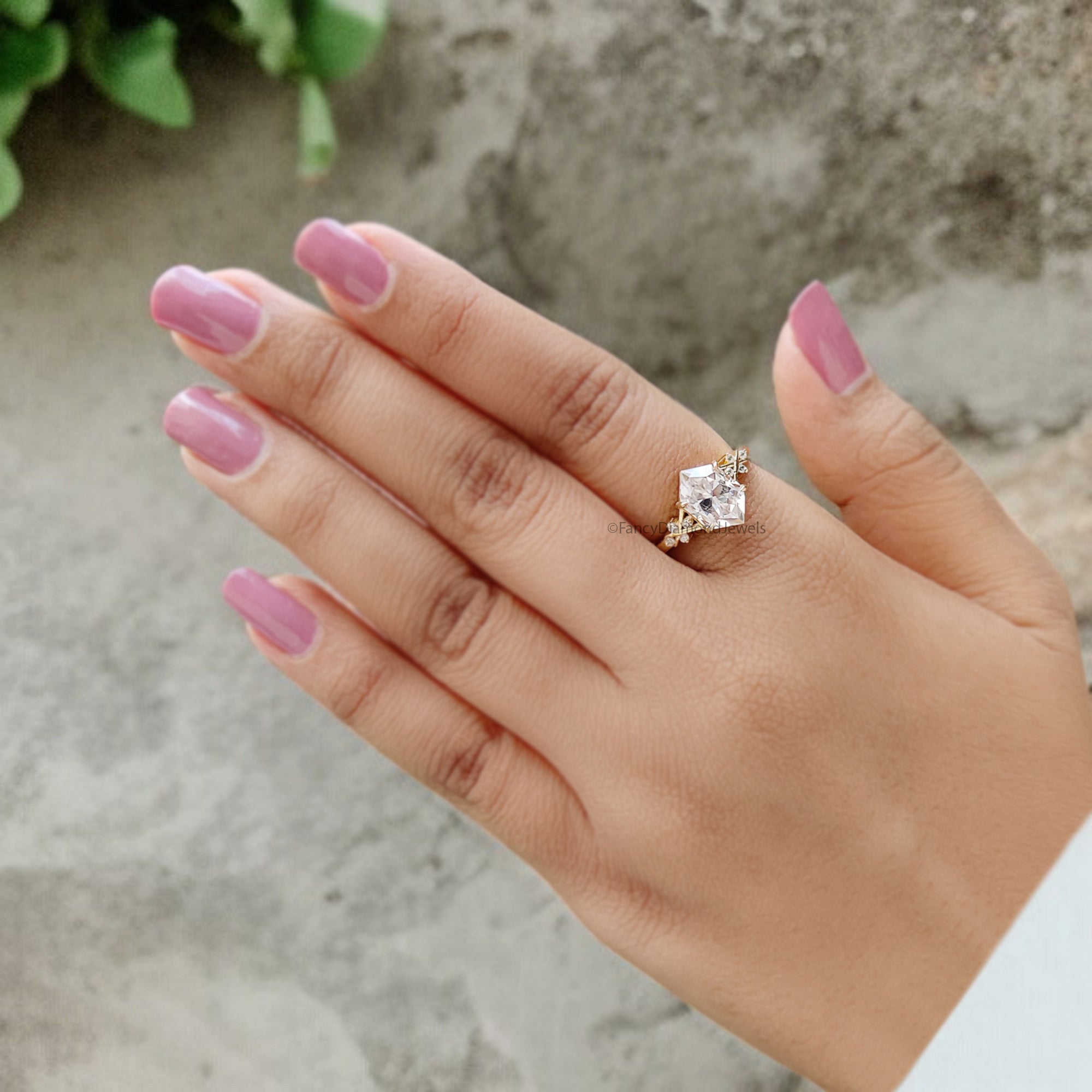 2.35 CT Hexagon Brilliant Cut Moissanite Engagement Ring Prong Setting Ring Wedding Ring Bridal Promise Ring For Women Gift For Her FD336