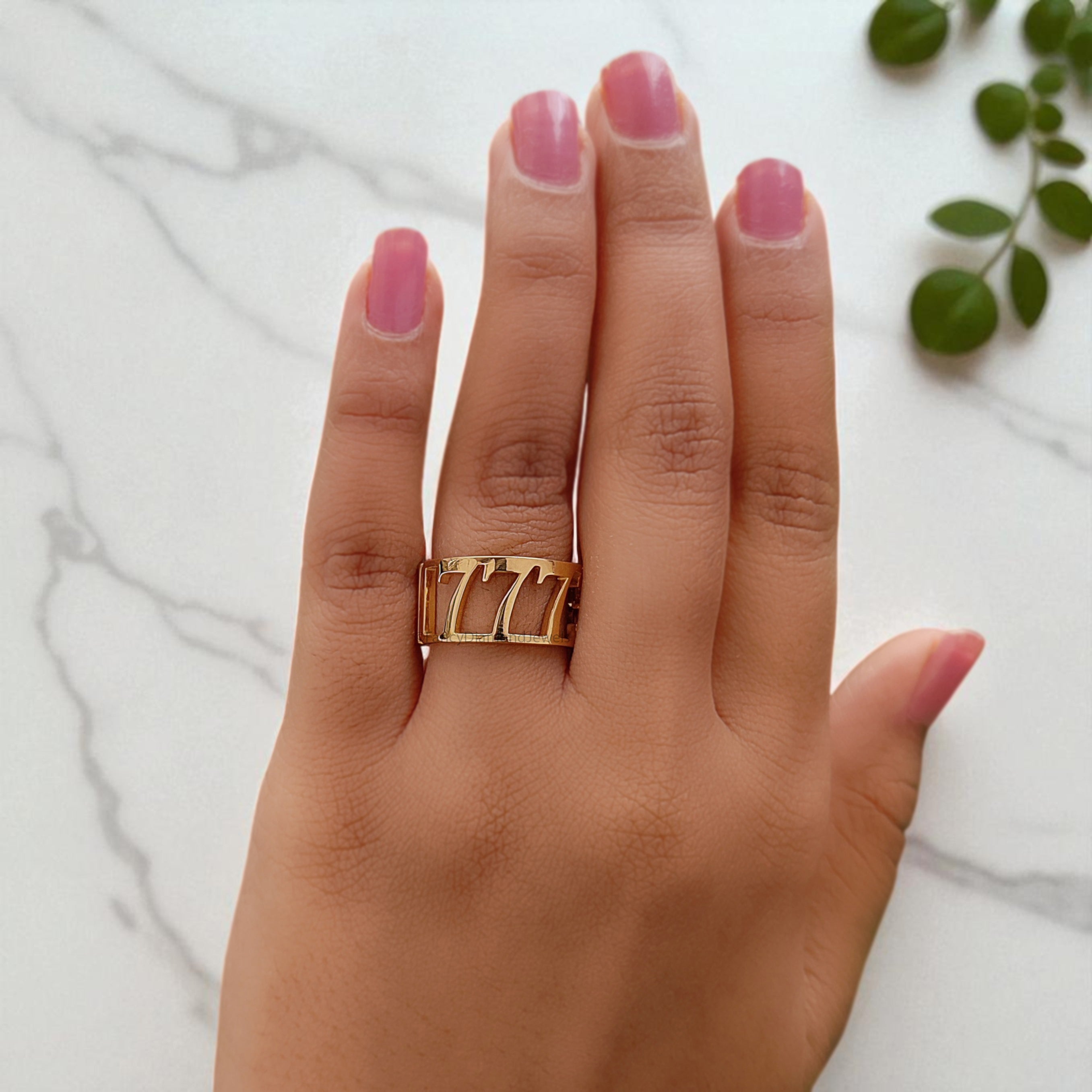 Anniversary Date Ring 333 777 666 Gold Ring Lucky Number Jewelry Ring Birthday Gift for Her Signet Number Ring Personalized Ring FD412