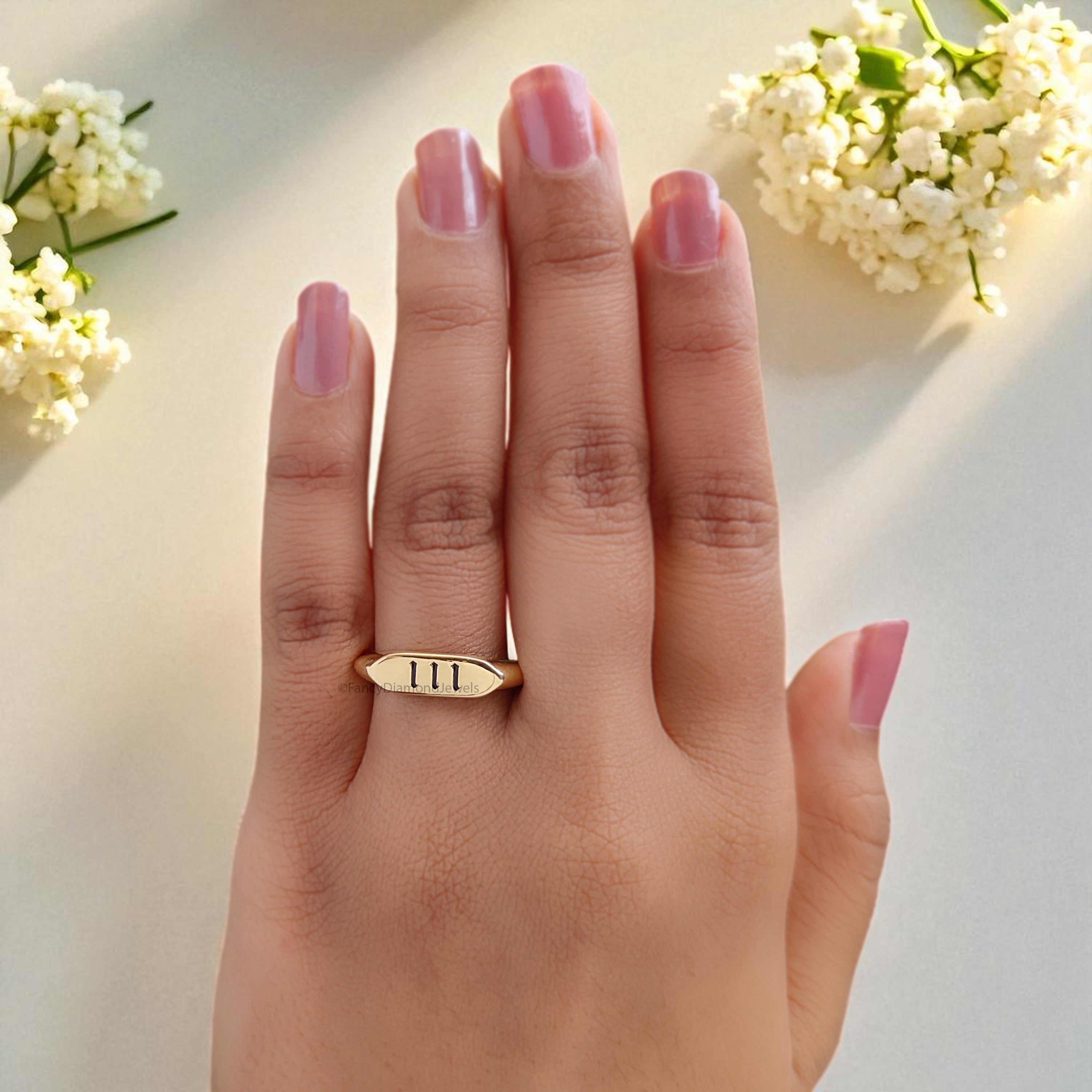 Personalized Angel Numbers Ring with Free Numerology Reading Report Synchronicity Compatibility Custom Lucky Number Gold Silver Ring FD396