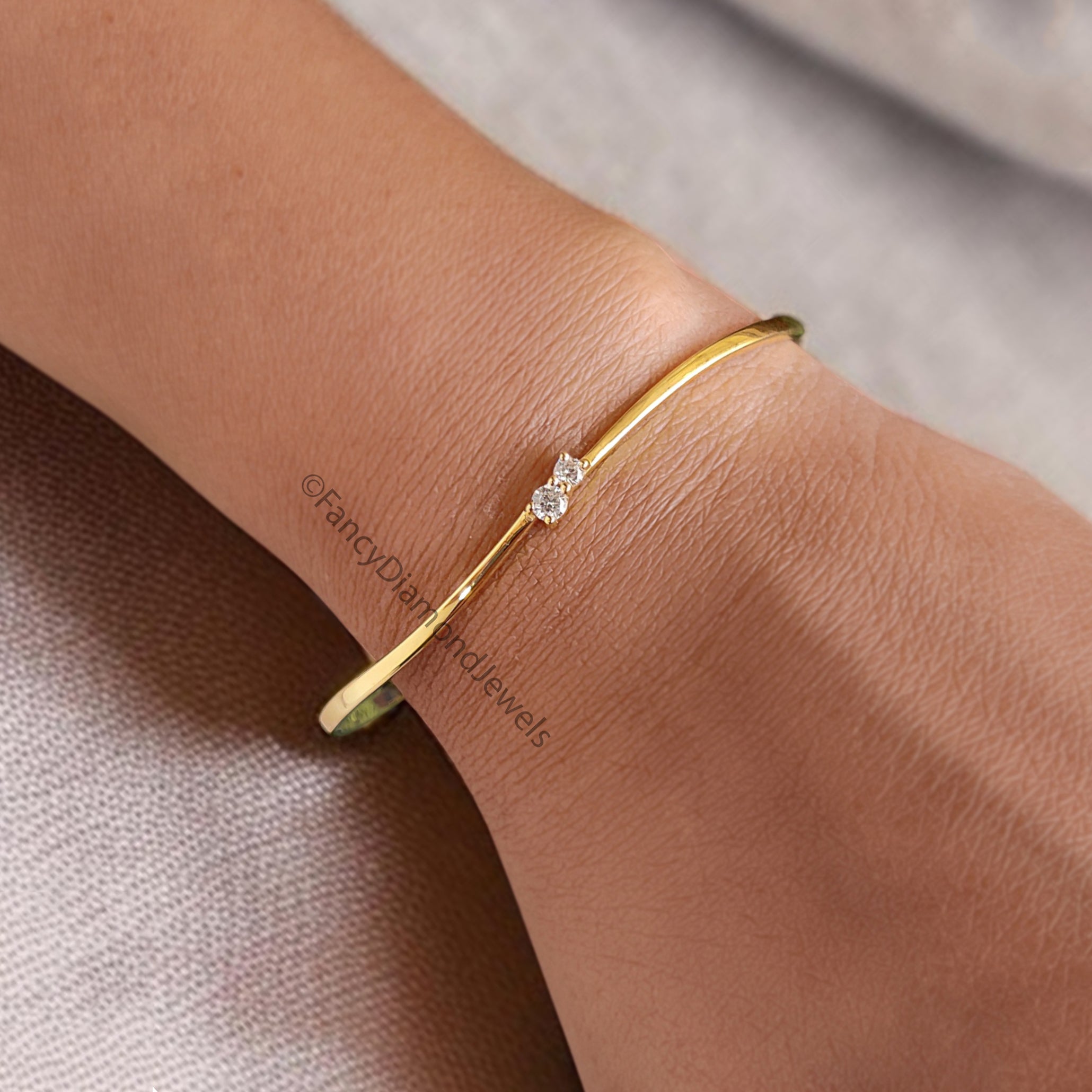 Round Moissanite Diamond Bracelet White Color Round Diamond Bracelet Gold Bracelet Round Brilliant Cut Diamond Bracelet Gift For Her KD944