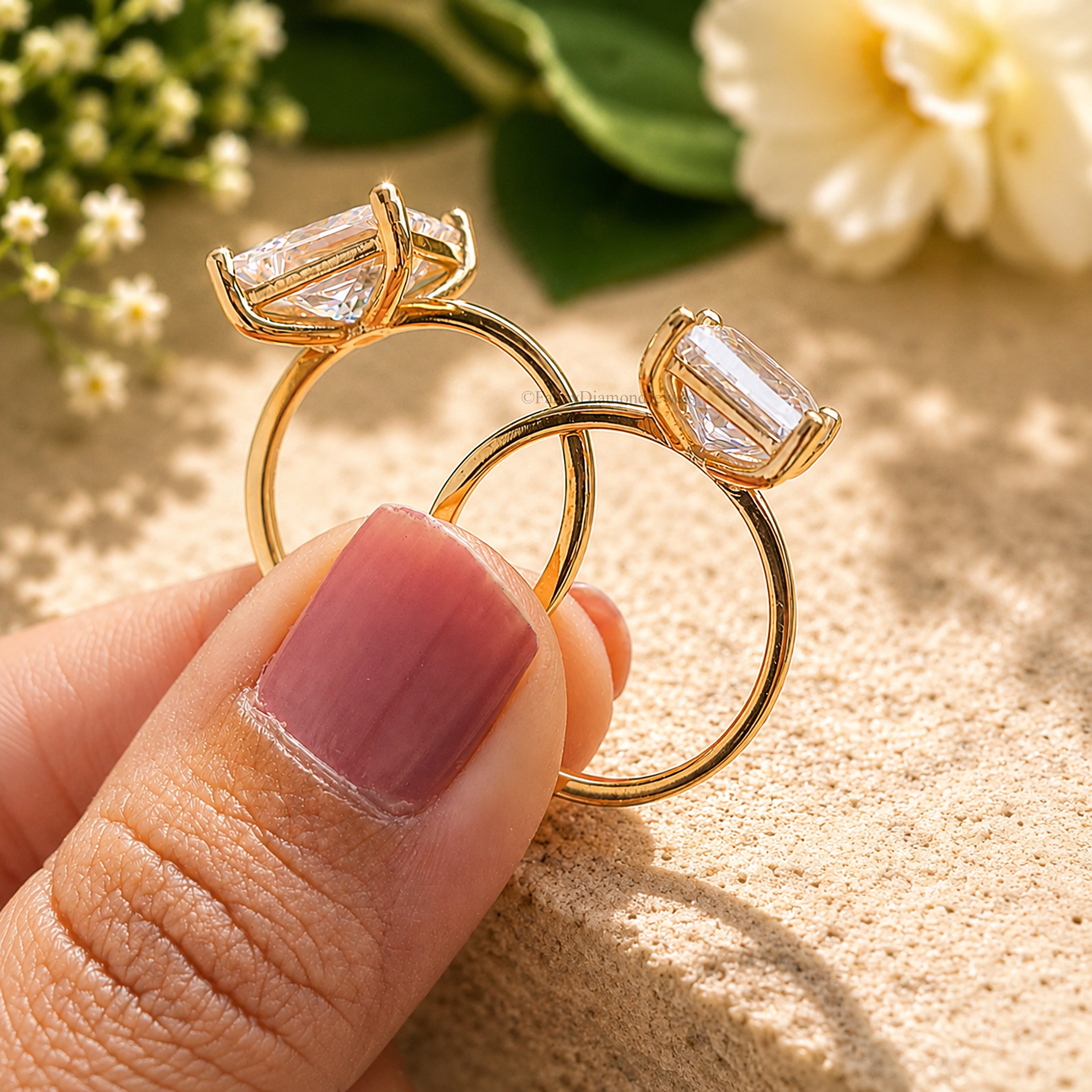 Princess Cut engagement ring 5mm 6mm 7mm 8mm 9mm stone ring Silver Promise ring Princess Cut Diamond ring Solitaire ring Gift for her FD280