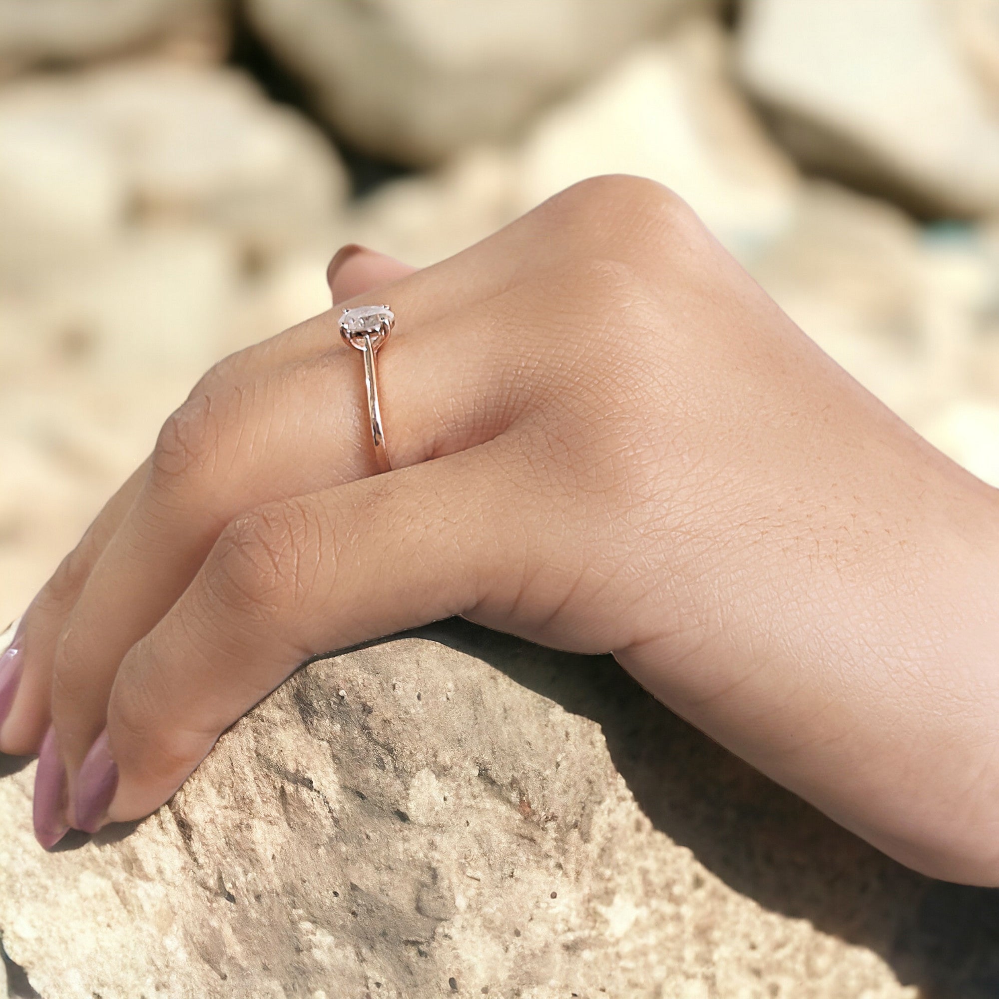 Round Brilliant Cut Salt And Pepper Diamond Ring Engagement Wedding Gift Ring 14K Solid Rose White Yellow Gold Ring 0.78 CT QL5798