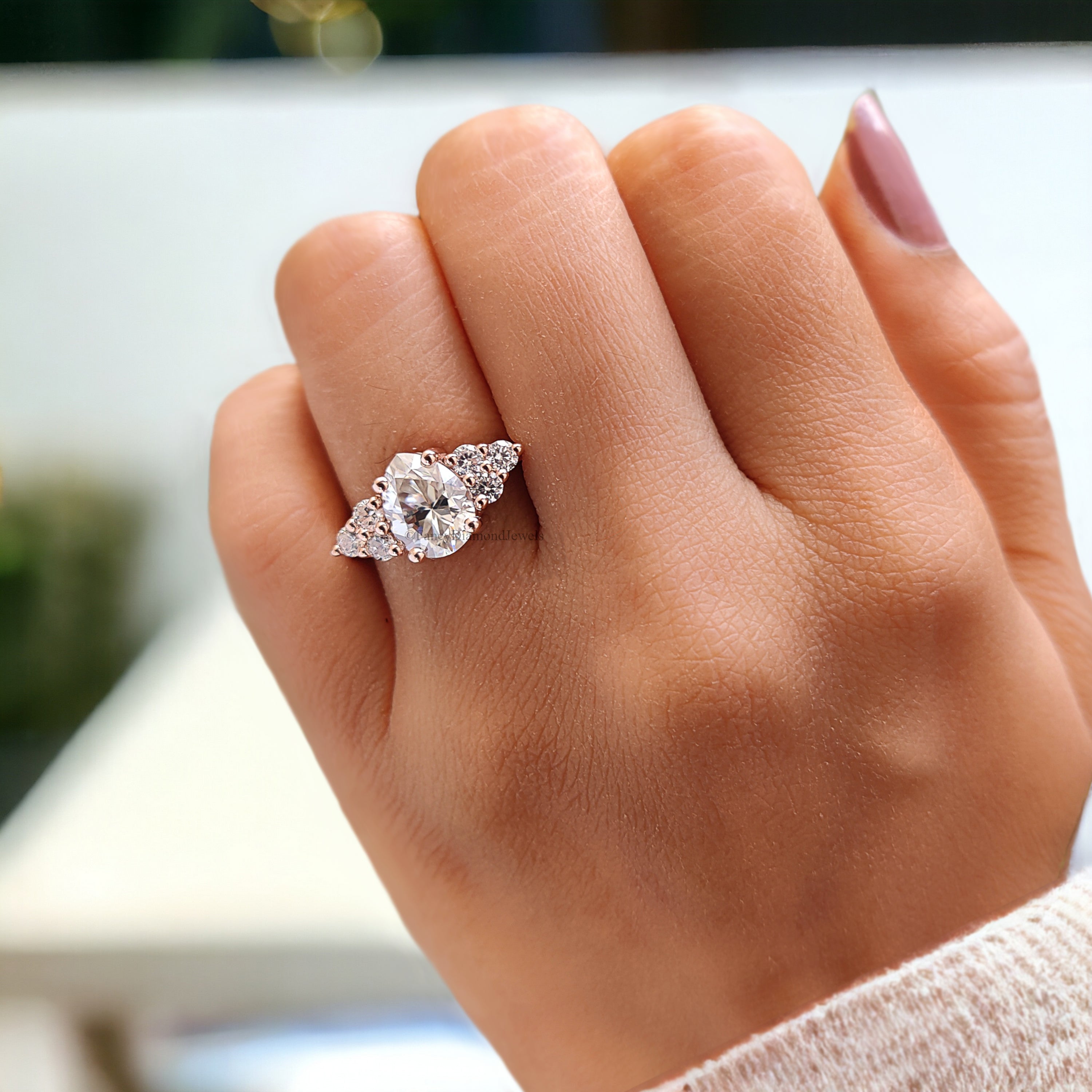 Pear shaped Moissanite Engagement Ring 1.60 CTW Vintage Unique Solid Gold Round Diamond wedding Ring Bridal Promise gift For Woman FD161