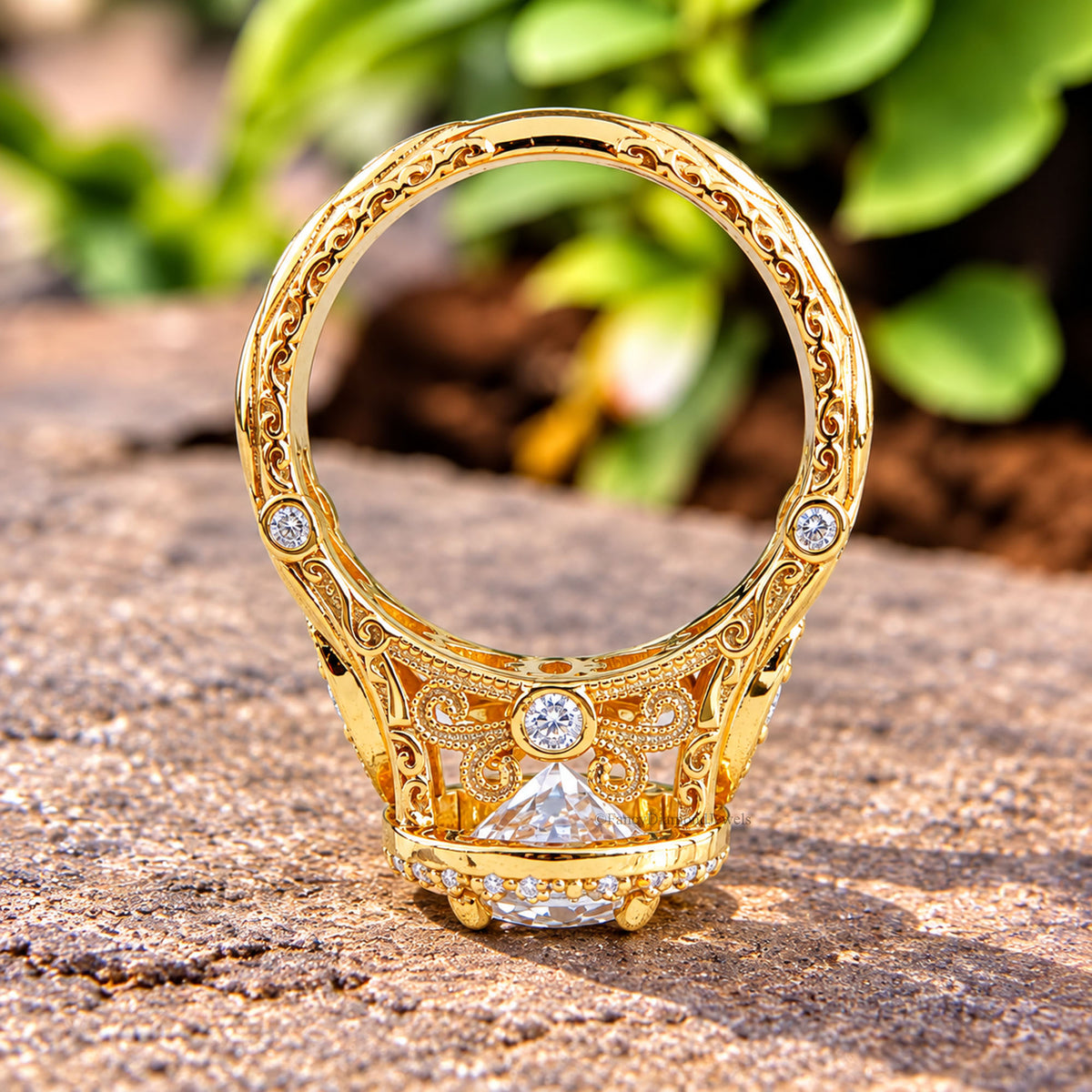 1.82 CT Round Cut Engagement Ring in Solid Yellow 10K/14k/18k Gold Round Solitaire Engagement Ring Bridal Wedding Ring Promise Ring FD615