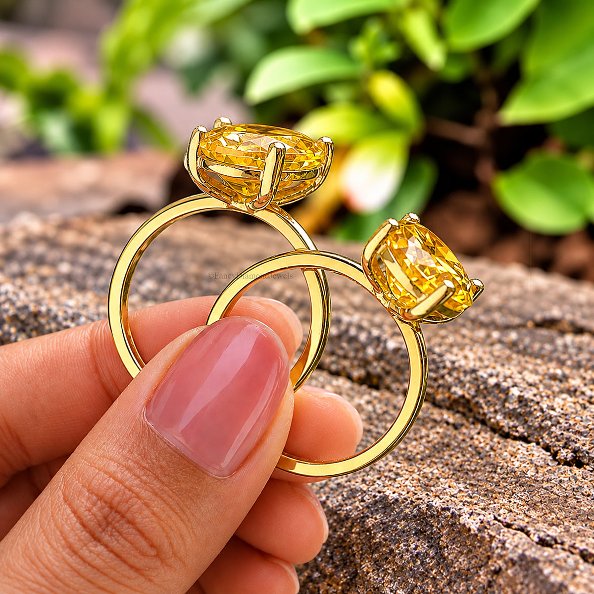 Oval Yellow Sapphire stone engagement ring 12mm 10mm 9mm 8mm 7mm ring silver simulant Ring Solitaire ring Diamond ring Gift for her FD340