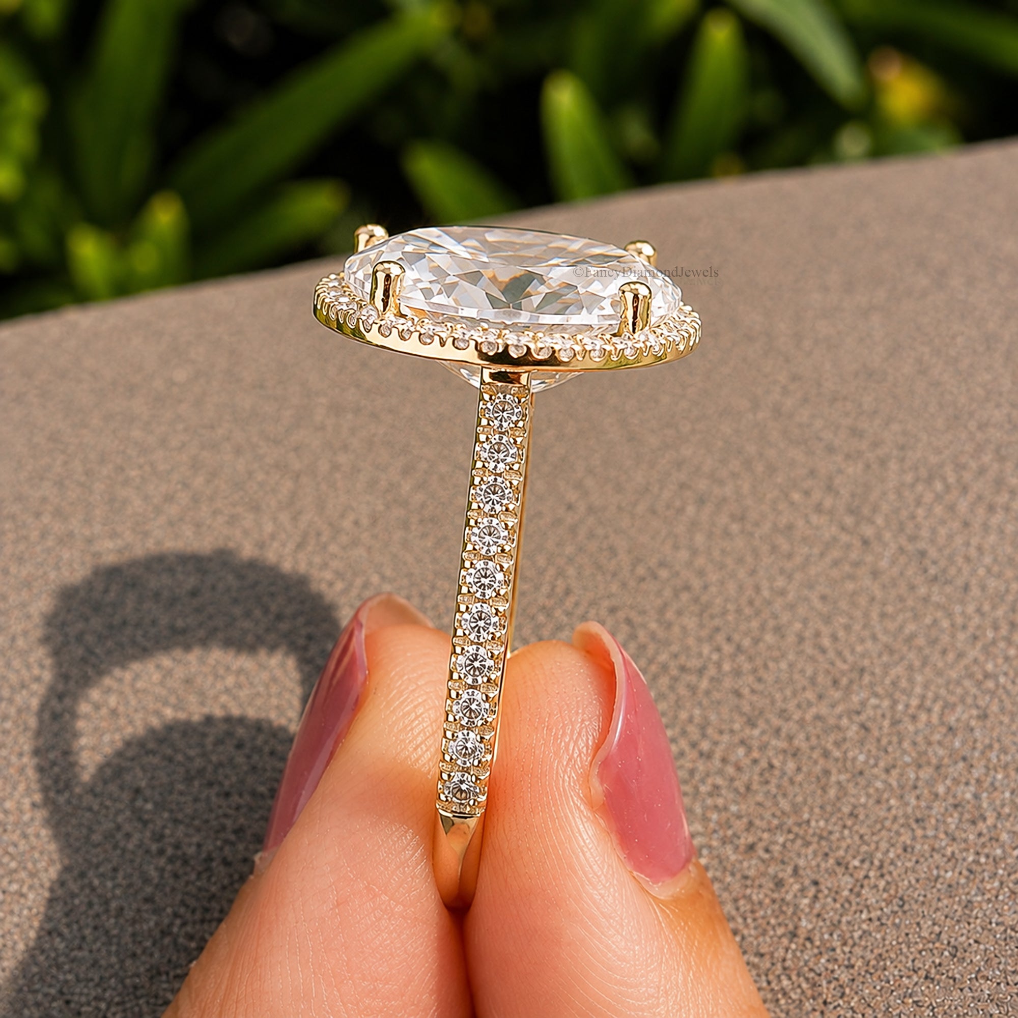 Oval Cut Diamond engagement ring 12mm 10mm 9mm 8mm 7mm stone ring Silver ring Promise ring Simulant ring Halo ring Gift for her FD317