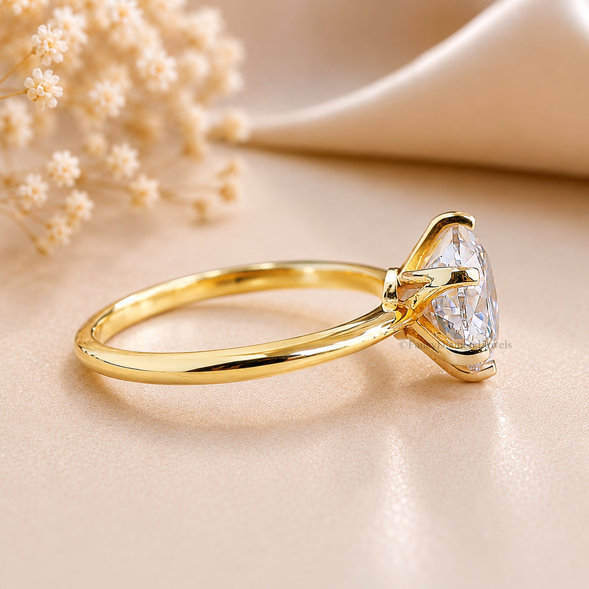 Round Cut Engagement Ring, Moissanite Diamond Wedding Ring for Women, Round Shape Moissanite Solitaire Propose Ring, Anniversary Gift FD599